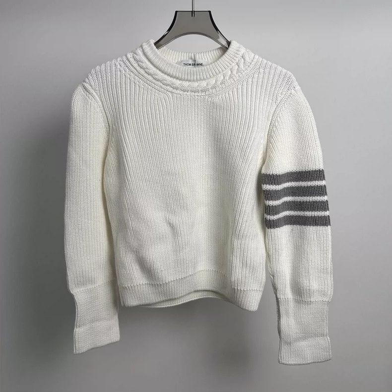 Thom Browne White Classic Stripe Sweater - dmc