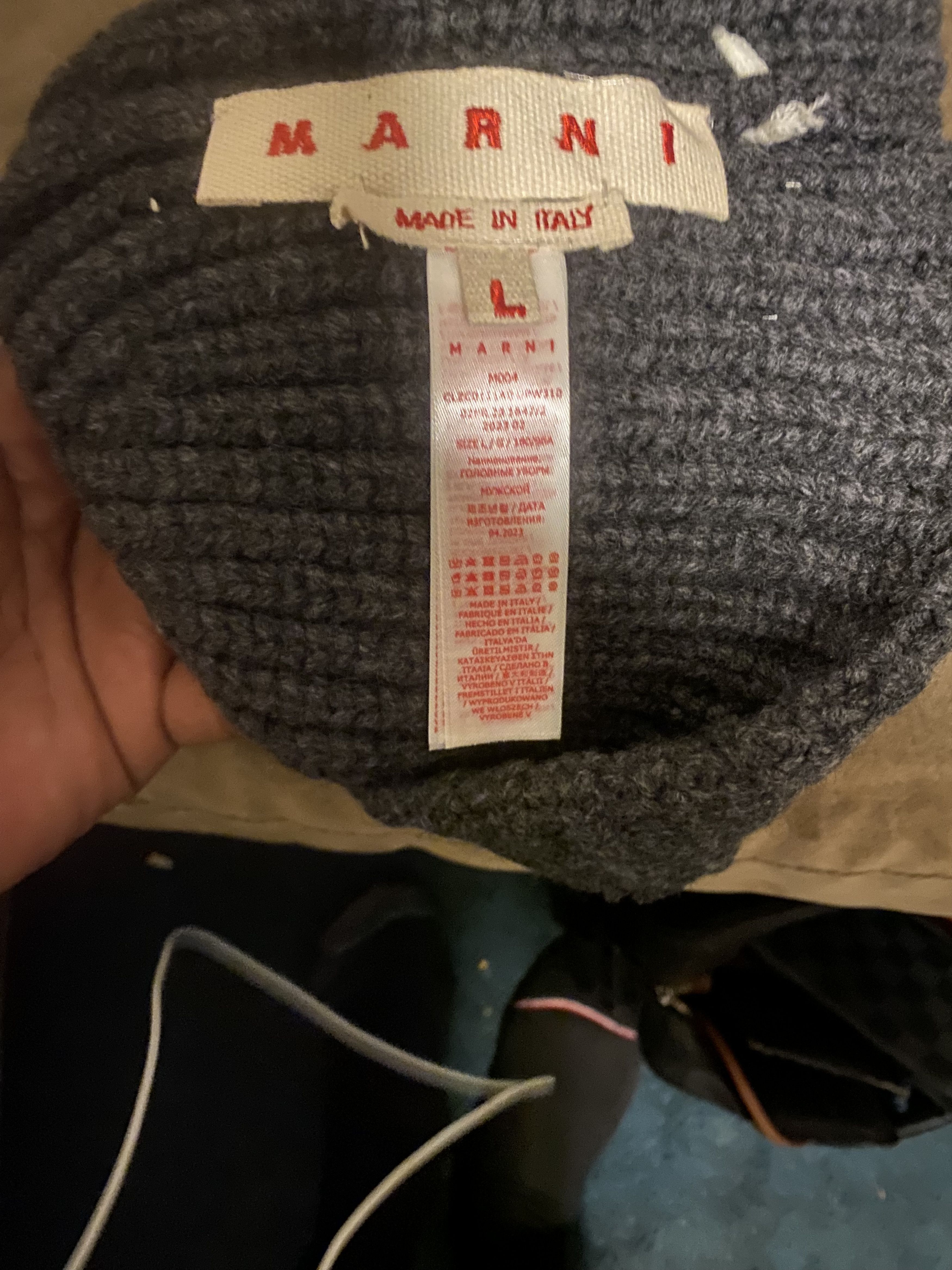 Marni Marni Broken Fisherman Hat Gray White One Size NWOT Size ONE SIZE - 3 Thumbnail