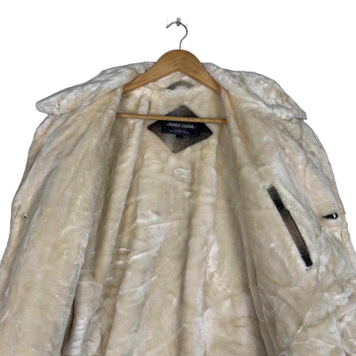 Japanese Brand JUNGLE STORM Shadow Plaid Sherpa Wool Jacket #1053-C47 Size US L / EU 52-54 / 3 - 12 Thumbnail