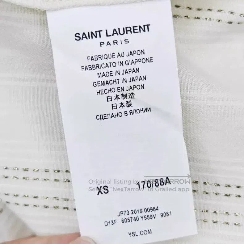 Saint Laurent Paris Saint Laurent Paris Pearl Button Striped Shirt Size XS / US 0-2 / IT 36-38 - 5 Thumbnail