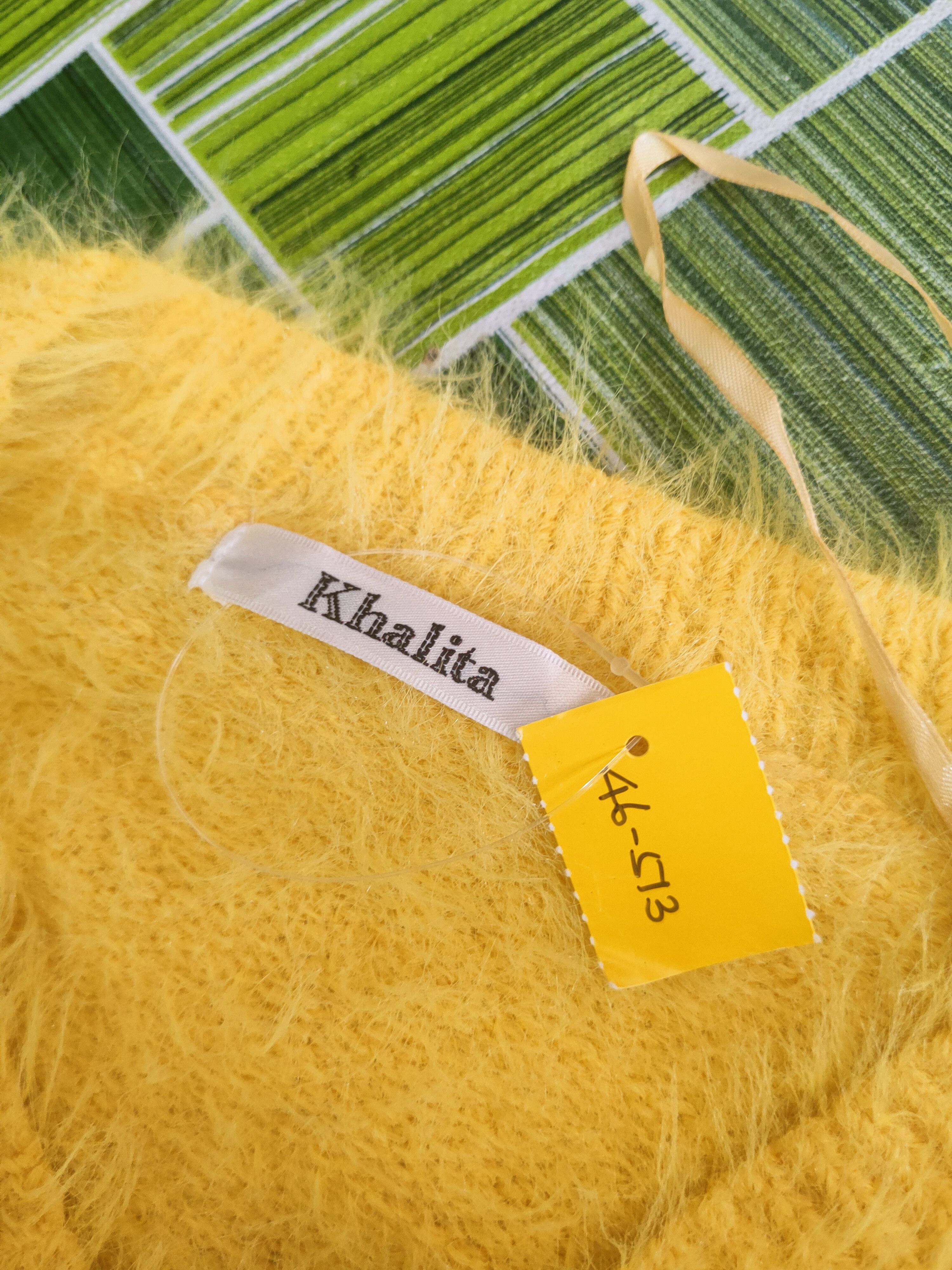 Japanese Brand DL Khalita Yellow Fur Mohair Knitwear #46-513 Size US S / EU 44-46 / 1 - 12 Thumbnail