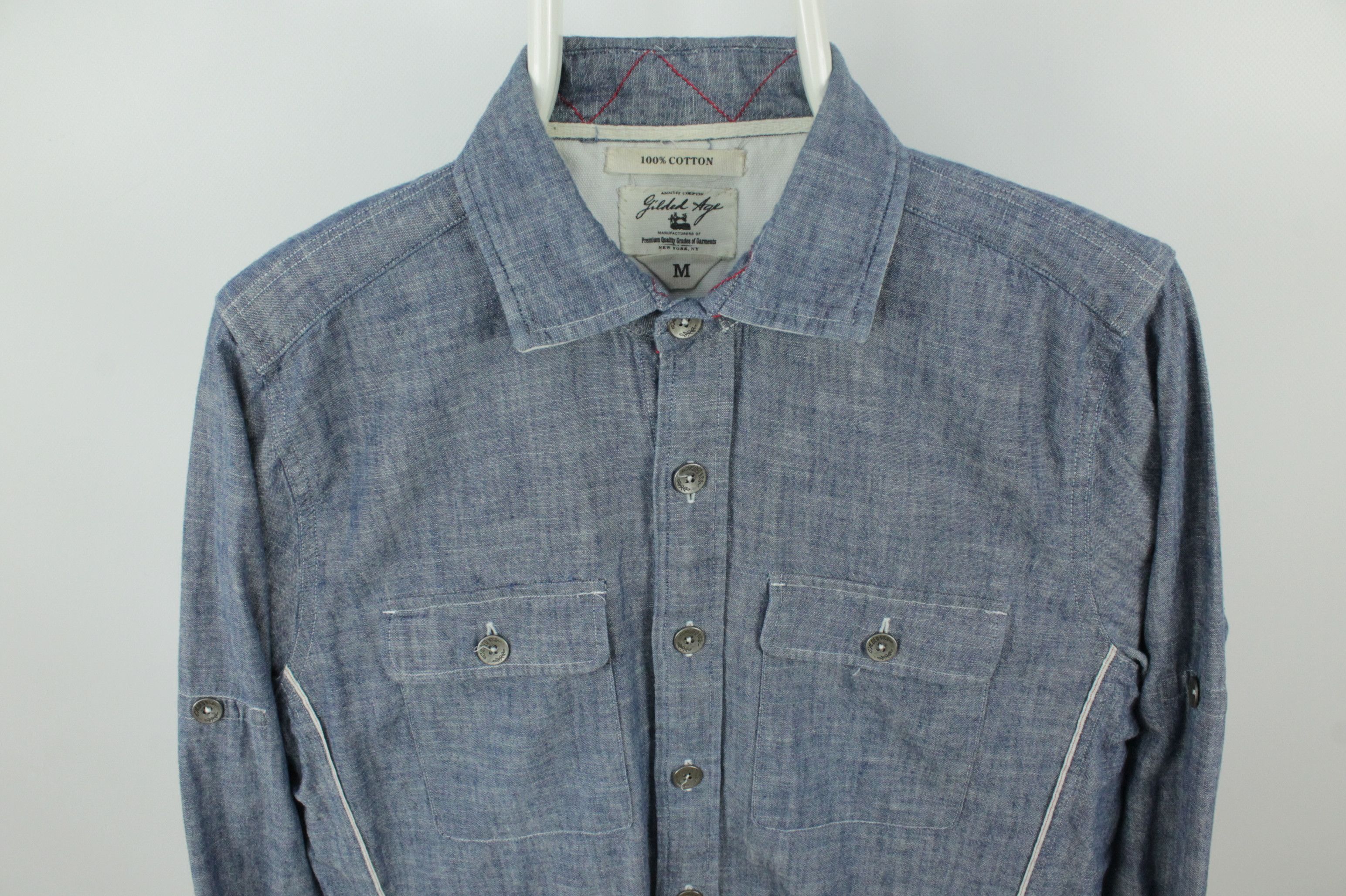 Gilded Age Gilded Age NYC Blue Cotton Shirt Men's Size US M / EU 48-50 / 2 - 2 Thumbnail