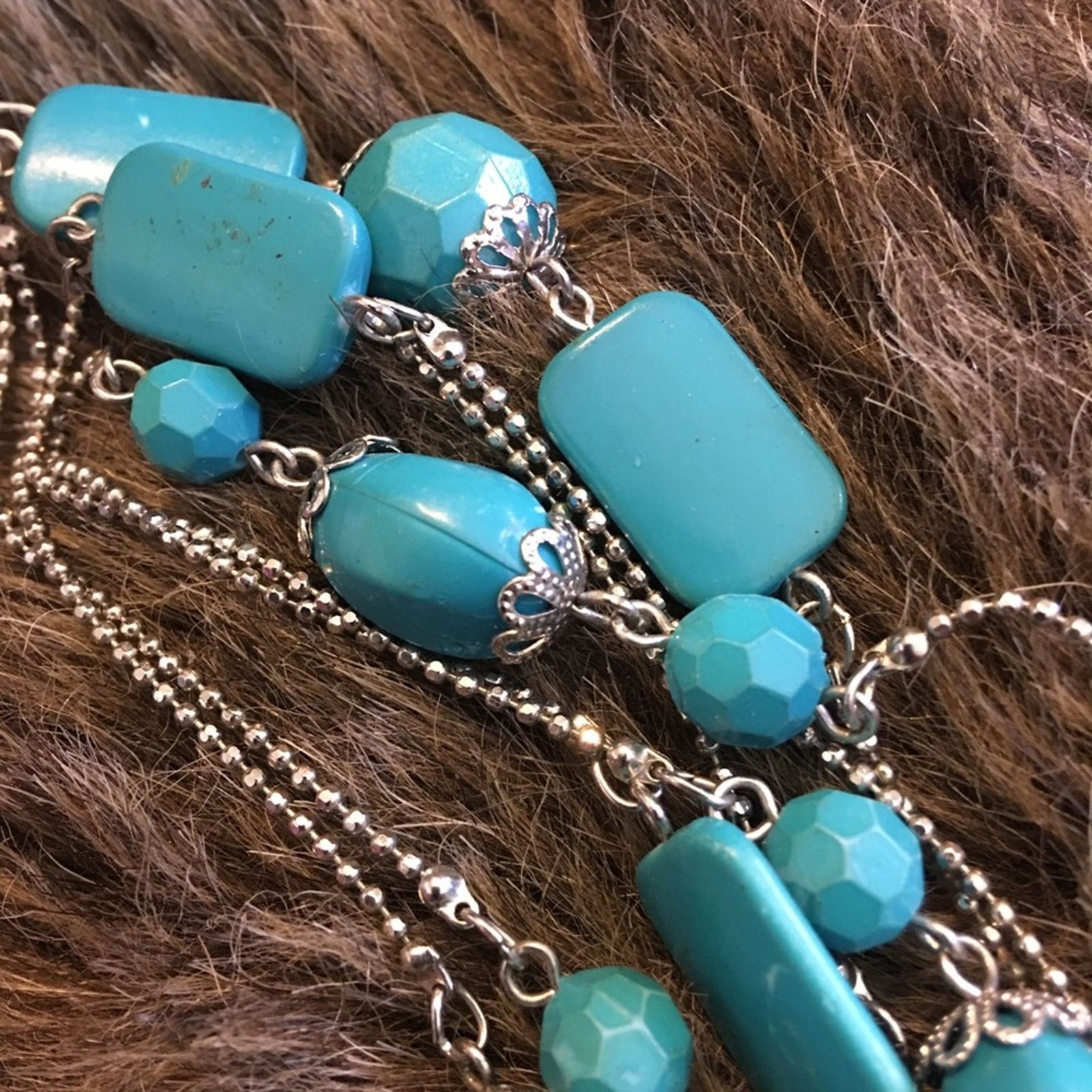 Jewelry Faux turquoise beads silver ball chain necklace Size ONE SIZE - 6 Thumbnail
