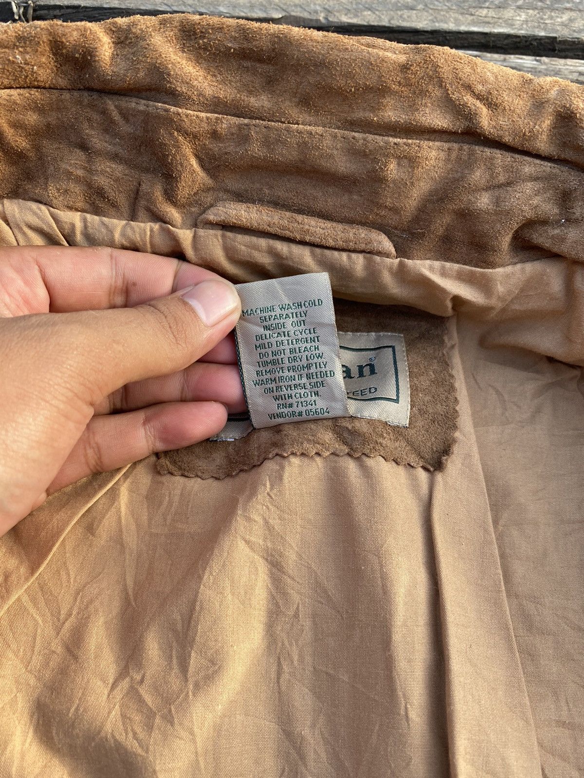 L.L Bean Suede Trucker Leather Jacket