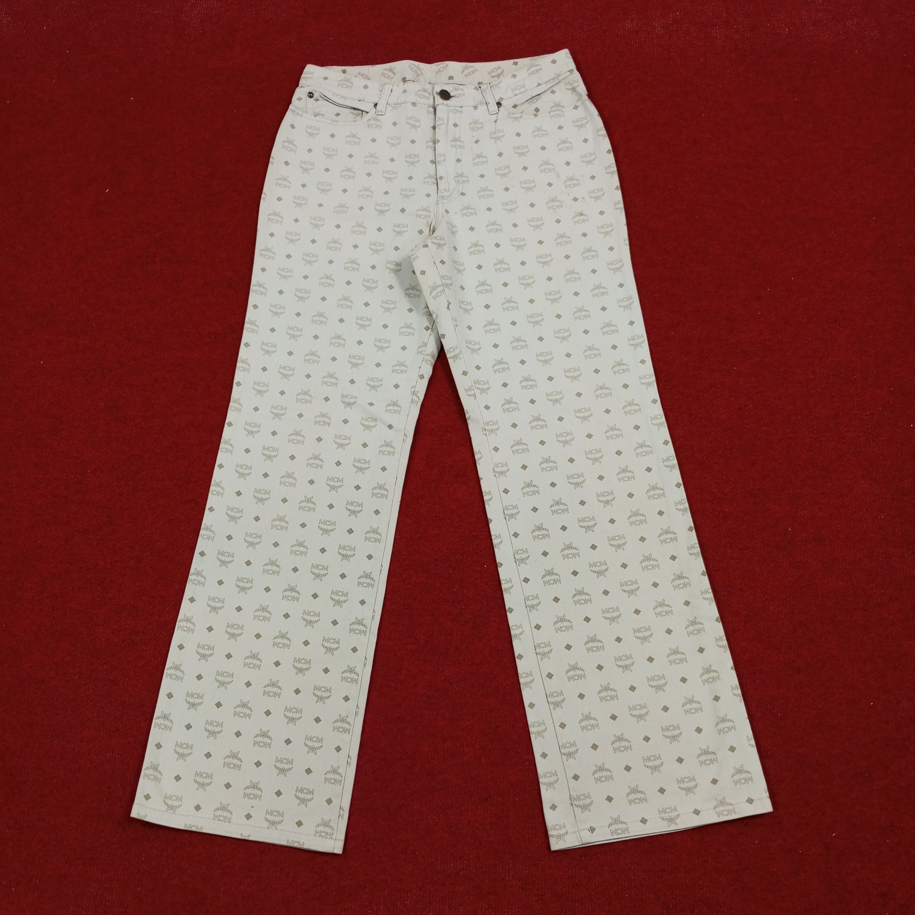 MCM × Vintage MCM Legere Luxury Fashion Brand Monogram Style Pants Size US 29 - 1 Thumbnail