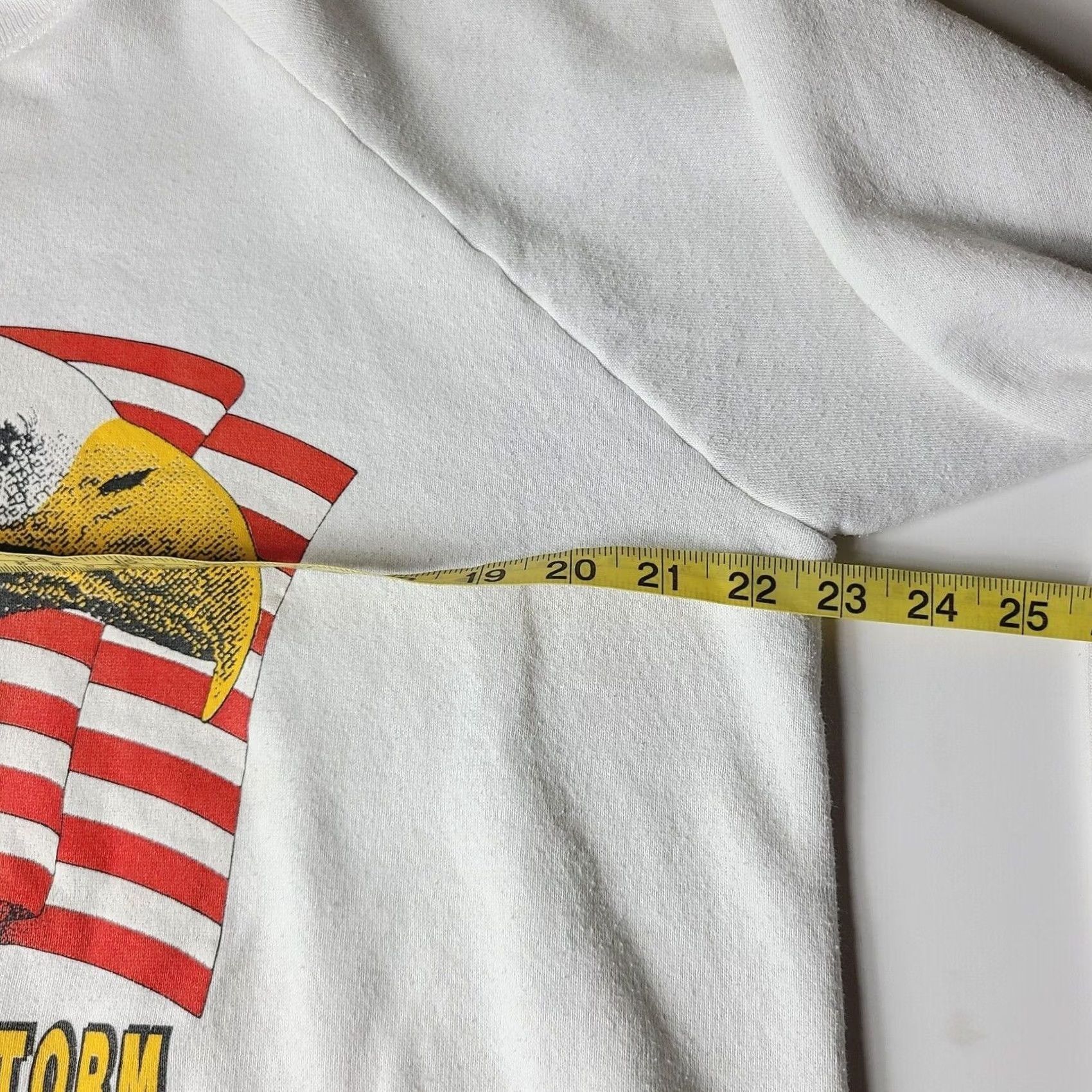 Fruit Of The Loom VINTAGE Operation Desert Storm Crewneck Sweatshirt XL White 90s Mens Crew Neck Logo Graphic Print Cotton Blend Pullover Size US XL / EU 56 / 4 - 5 Thumbnail