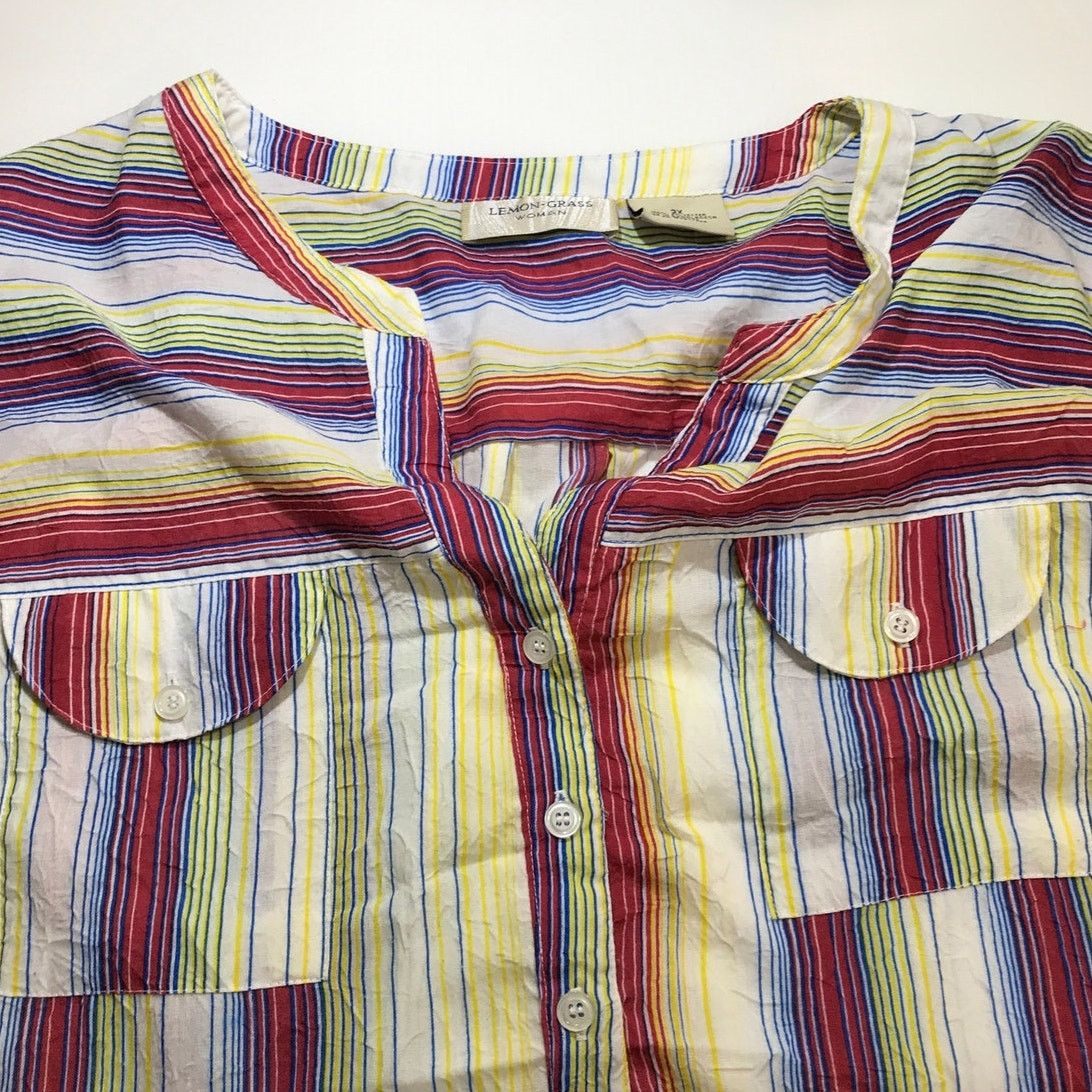 Other Lemon Grass Boho Chic Striped Tunic Blouse Women 2X Size XXL / US 16-18 / IT 52-54 - 3 Thumbnail