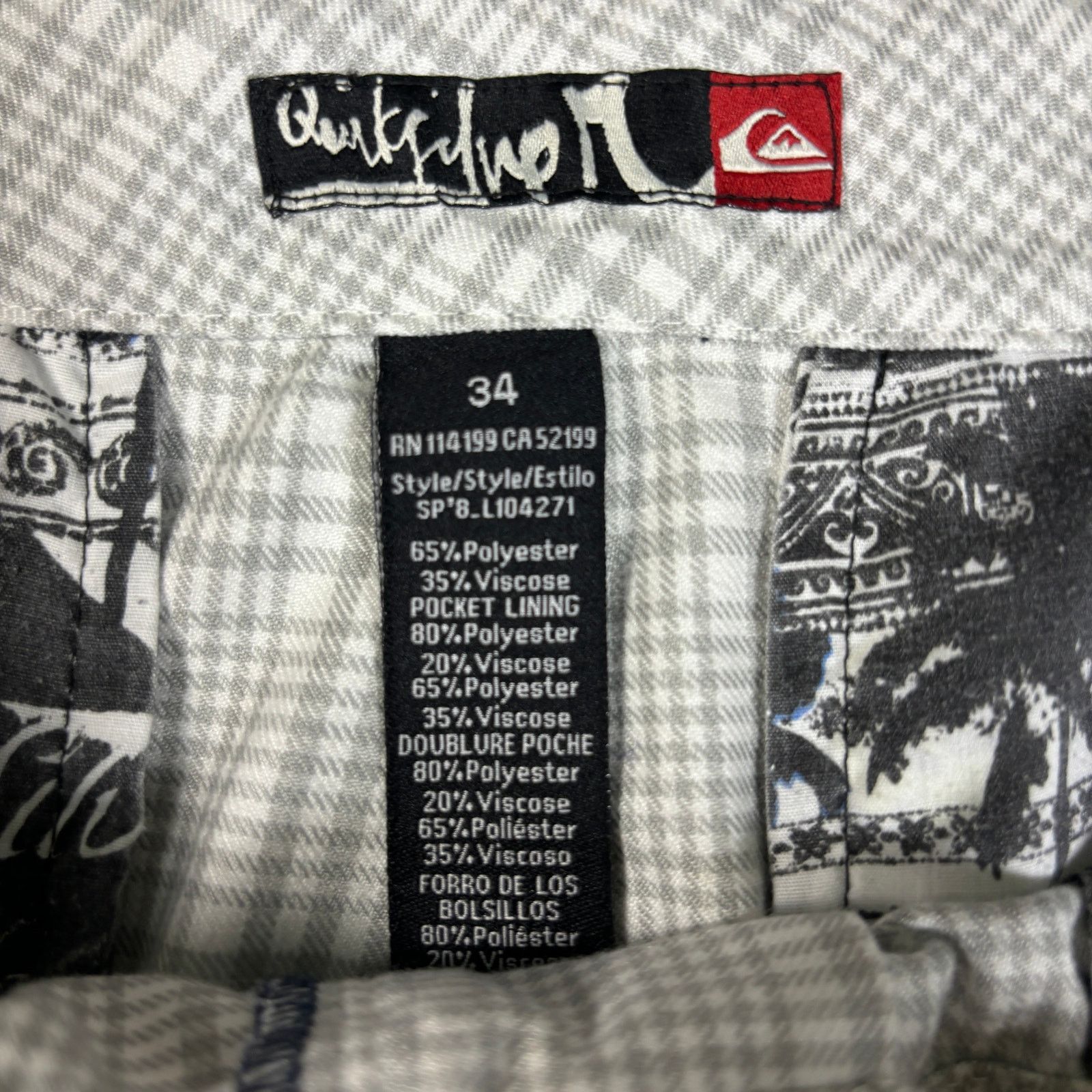 Quiksilver vintage y2k 2000s Quiksilver baggy wide leg plaid 34x11 emo Size US 34 / EU 50 - 4 Thumbnail