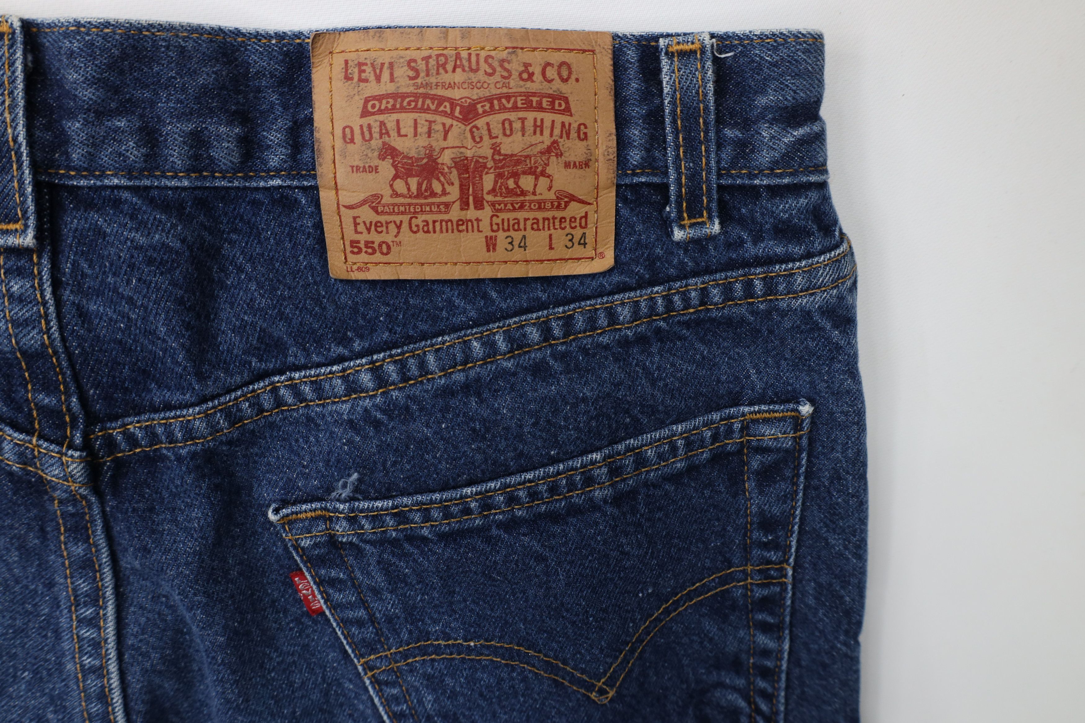 Levi's Vintage Y2K 2002 Levis 550 Relaxed Fit Denim Jeans Blue USA Size US 34 / EU 50 - 15 Thumbnail