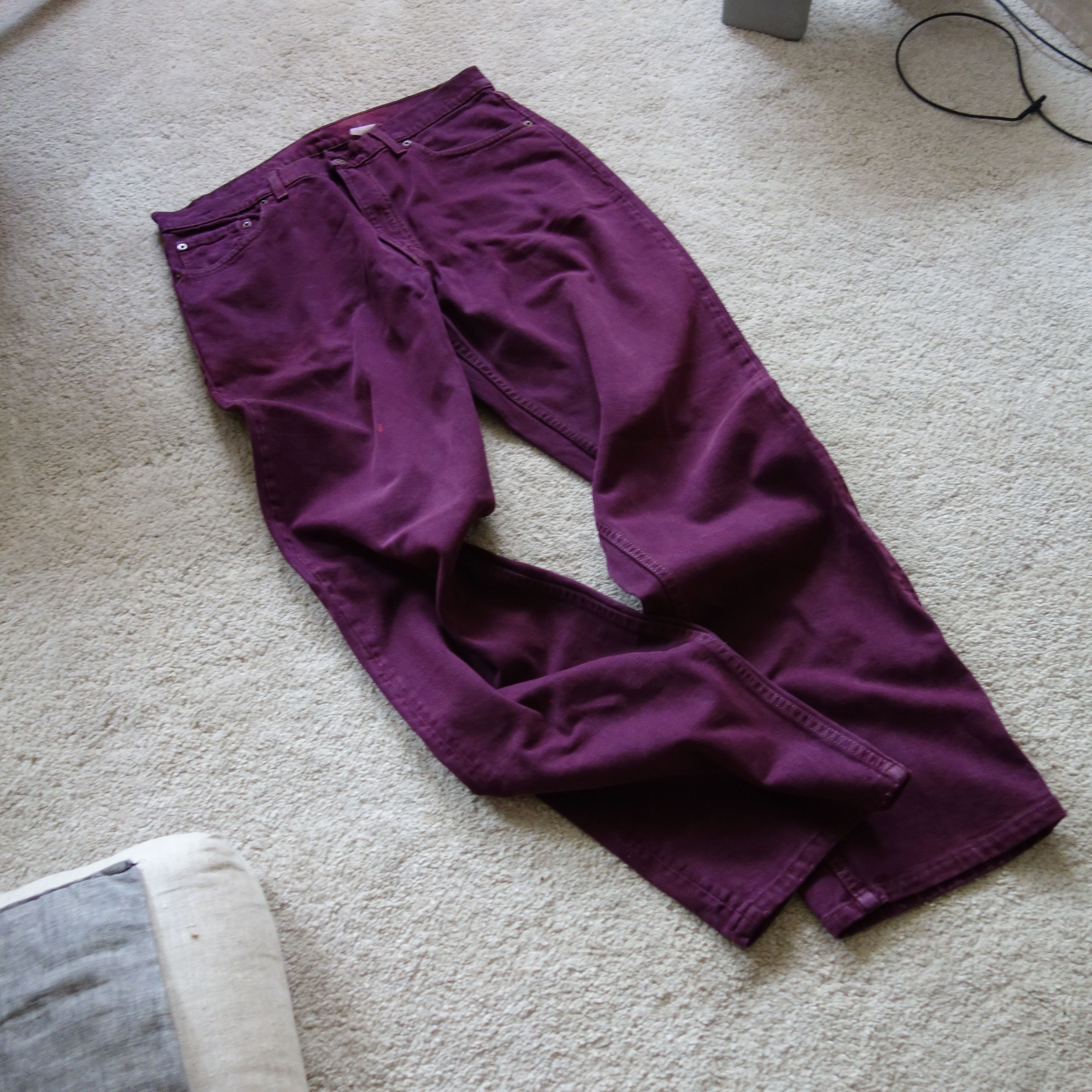 Levi's × Levi's Vintage Clothing × Vintage vintage 90s LEVI's 554 usa made Burgundy Over-dyed Jeans Size US 35 - 2 Thumbnail