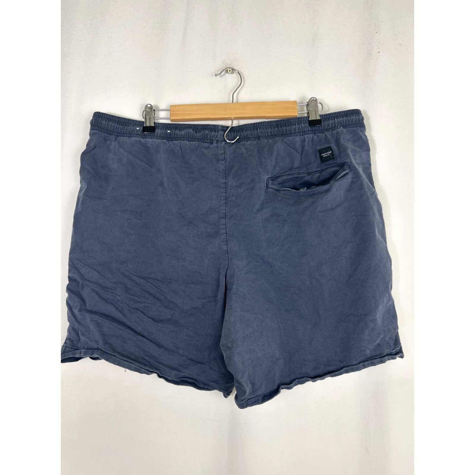 American Eagle Outfitters American Eagle Mens XL Navy Blue Shorts Cotton Blend Drawstring 38x7 Elastic Size US 36 / EU 52 - 7 Thumbnail