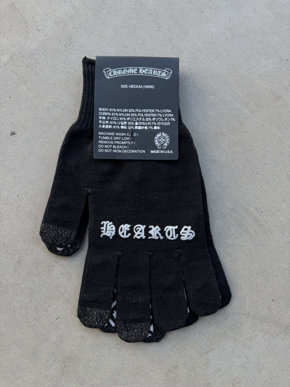 Chrome Hearts Chrome Hearts Black Checkmate Work Gloves Medium NWT Size ONE SIZE - 2 Thumbnail