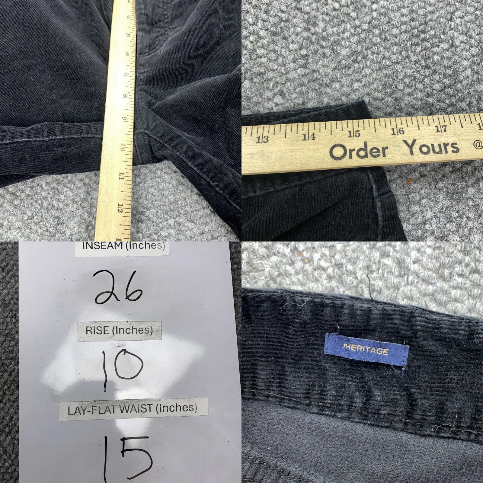 Talbots Talbots Heritage Pants Jeans Womens 8P Black Corduroy Straight Leg Stretch Pockets Zip Casual Womens Size 30" / US 8 / IT 44 - 8 Thumbnail