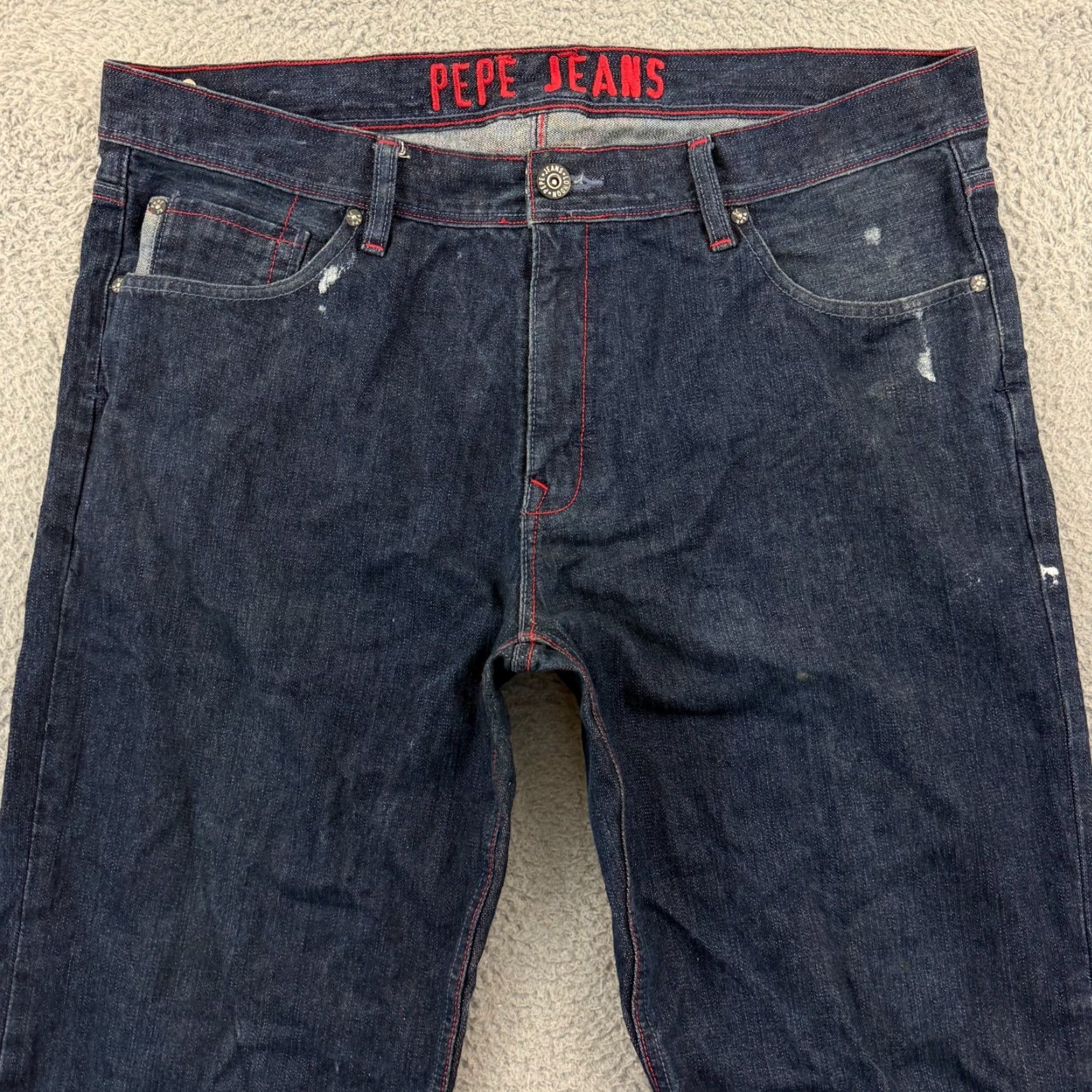 Pepe Jeans VINTAGE Pepe Jeans Jeans 5-Pocket Denim Straight Blue 38x32 Mens Baggy 90s Logo Size US 38 / EU 54 - 5 Thumbnail