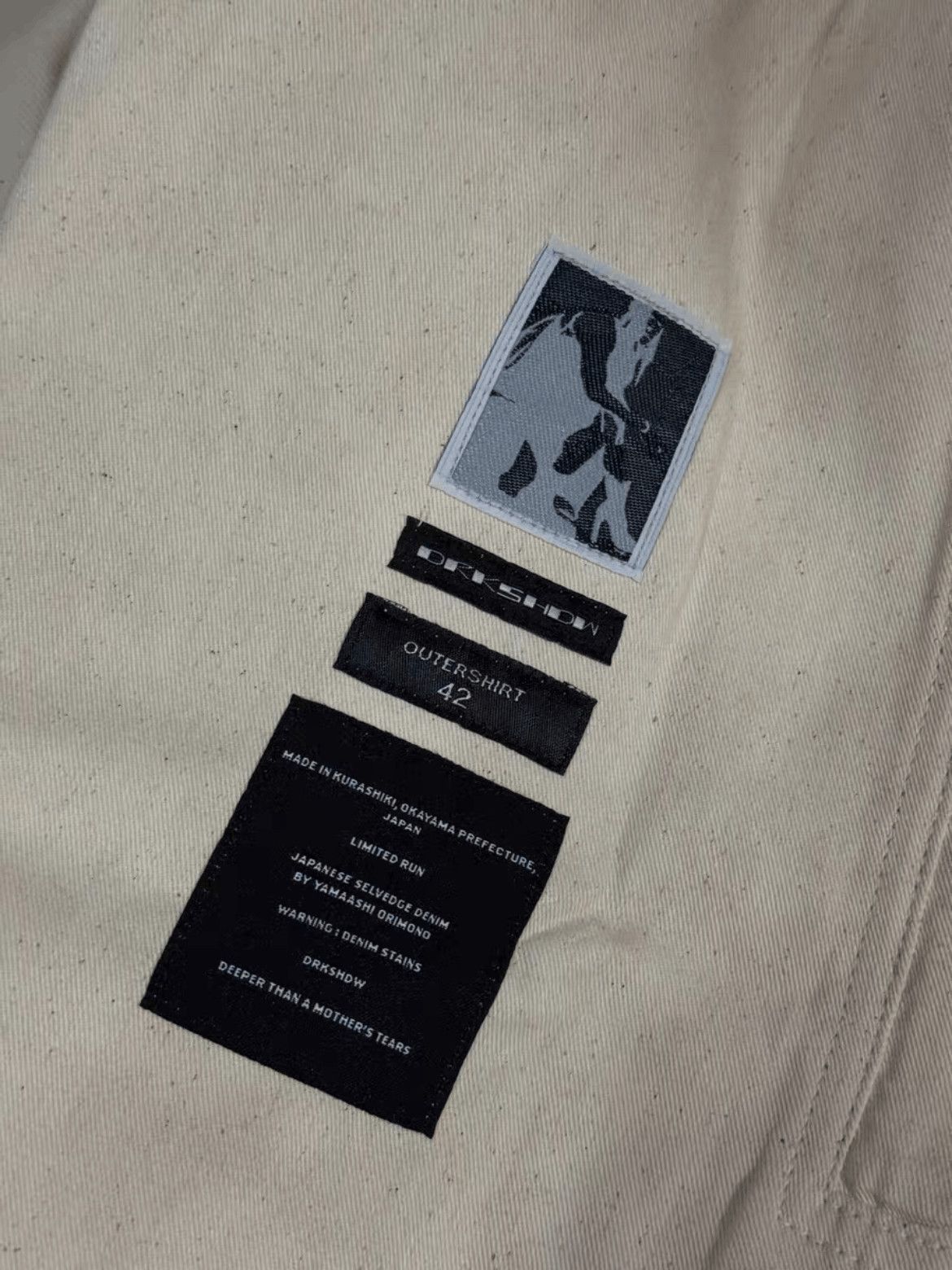 Rick Owens Sz 42 Rick Owens Drkshdw Off White Denim Shirt Jacket Size US L / EU 52-54 / 3 - 6 Thumbnail
