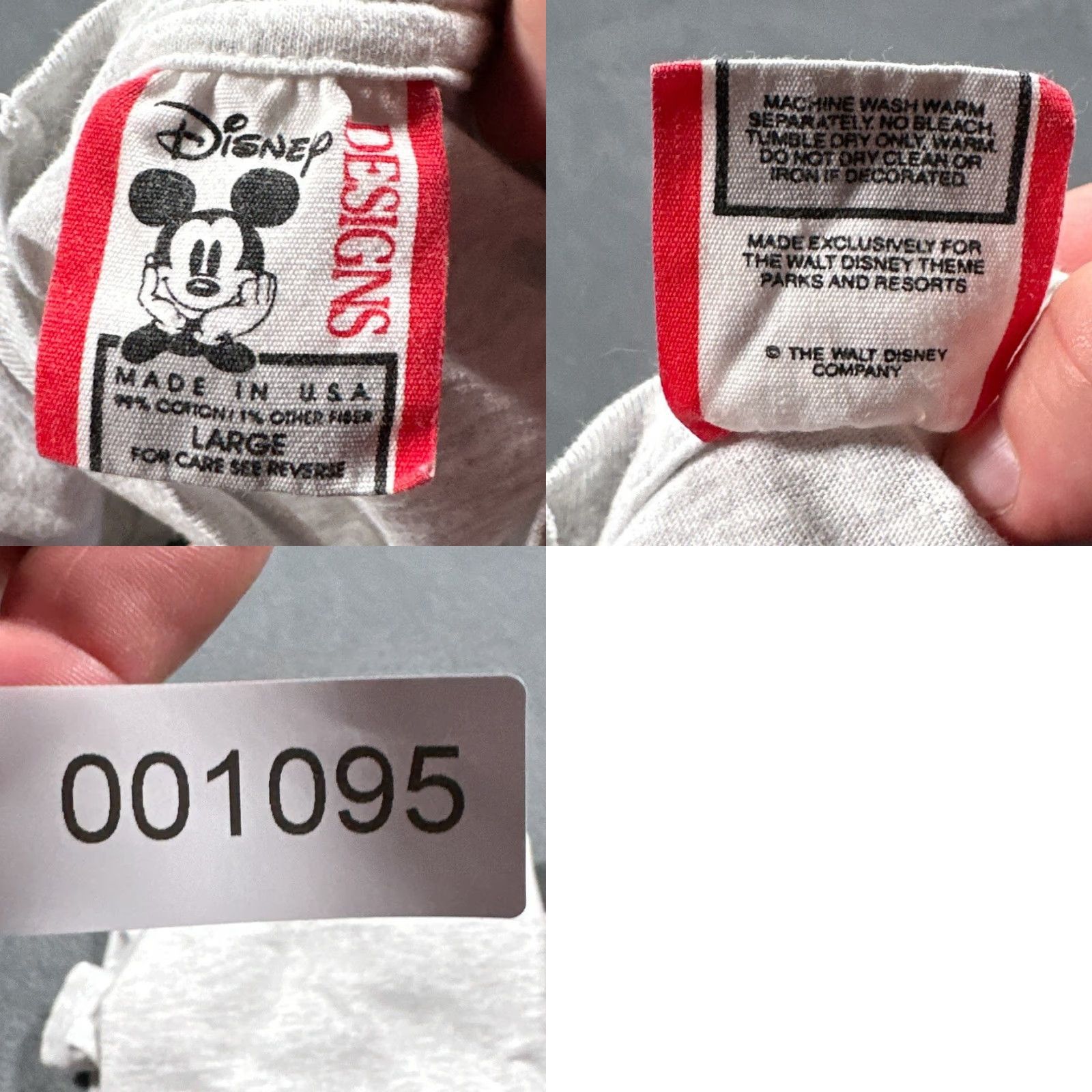 Disney VINTAGE Disney Mickey Mouse Shirt Mens Large Cartoon Tee 90s Theme Parks Gray Cotton Size US L / EU 52-54 / 3 - 8 Thumbnail