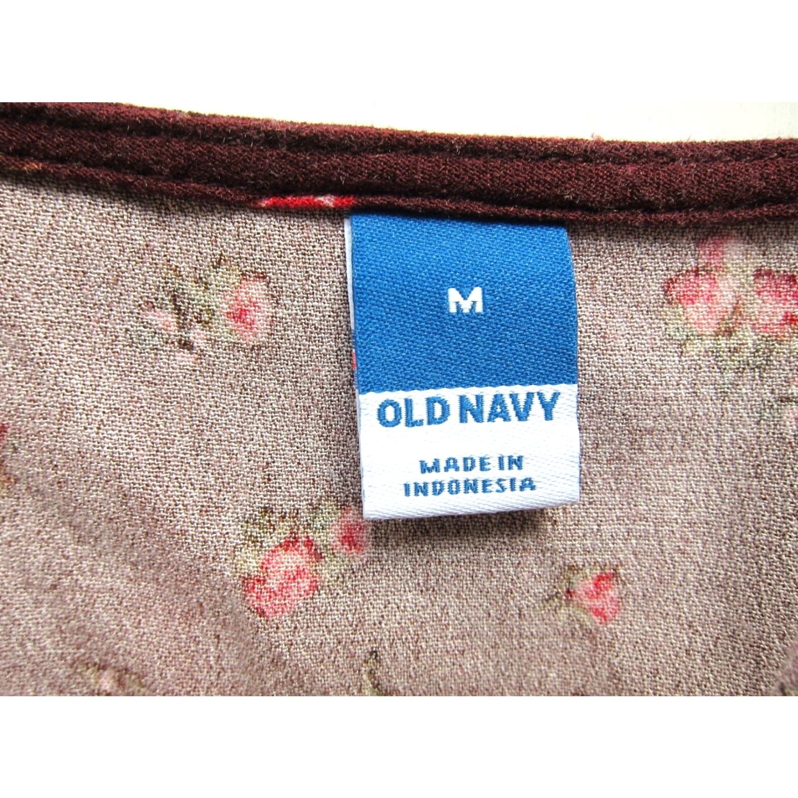 Old Navy Old Navy Floral Dress 100% Rayon Short Sleeve V-Neck Midi Maxi Dress M Red Womens Size 32" / US 10 / IT 46 - 3 Thumbnail