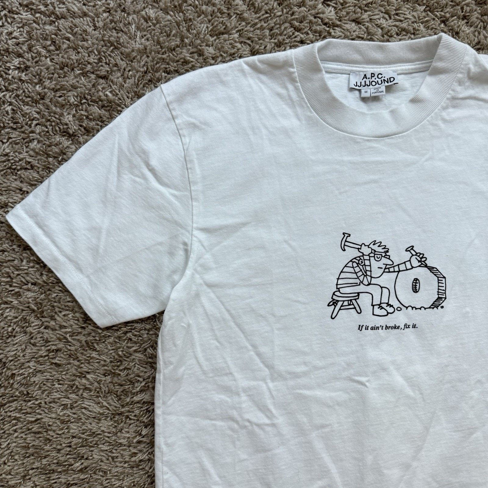 A.P.C. × JJJJound JJJJound x APC Round Rough Tee White T-Shirt Fix It SOLD OUT Size US M / EU 48-50 / 2 - 1 Thumbnail