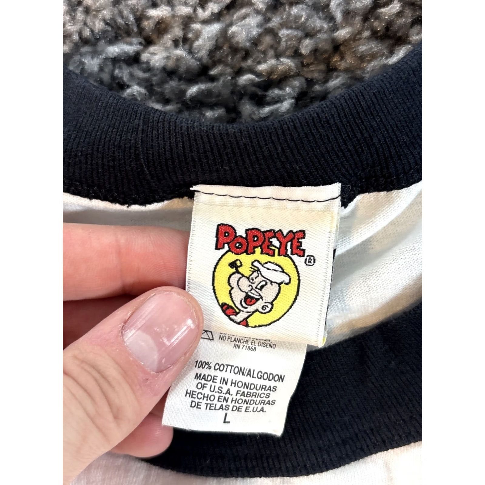 Vintage VINTAGE Popeye Shirt Mens Large White Graphic Spinach Y’am What I Y’am Y2K 90s Cartoon Mens Size US L / EU 52-54 / 3 - 4 Thumbnail