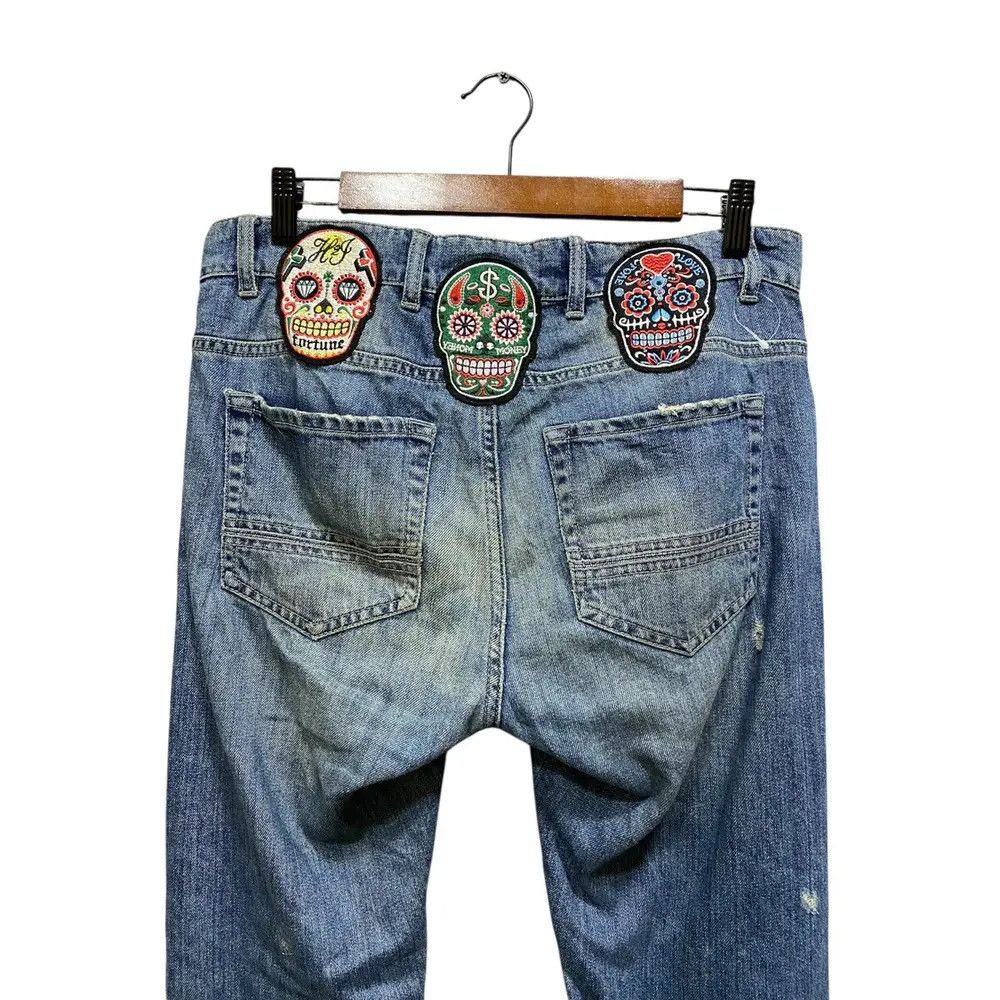 HYDROGEN Hydrogen Luxury Sportwear Jeans Distressed Bones Design Size US 31 - 9 Thumbnail