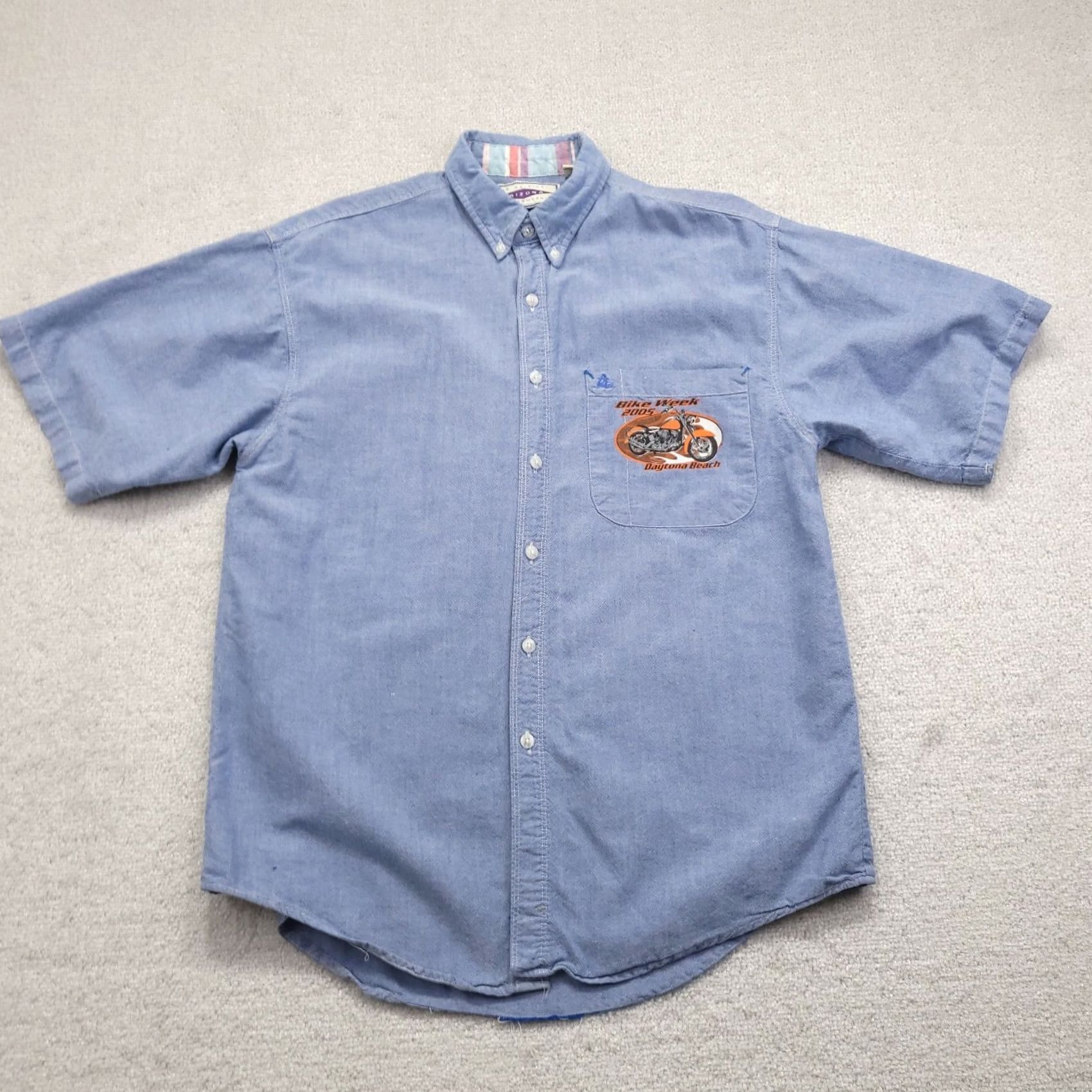Vintage VINTAGE Daytona Bike Week 2005 Daytona Beach Graphic Polo Shirt Adult M Blue Men Size US M / EU 48-50 / 2 - 2 Thumbnail