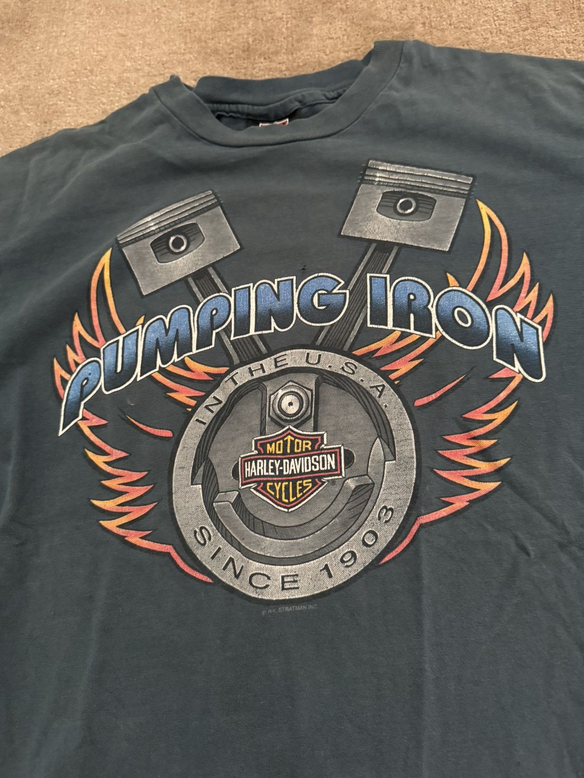 Harley Davidson × Vintage Vintage Harley-Davidson “Pumping Iron” Tee Size US M / EU 48-50 / 2 - 2 Thumbnail