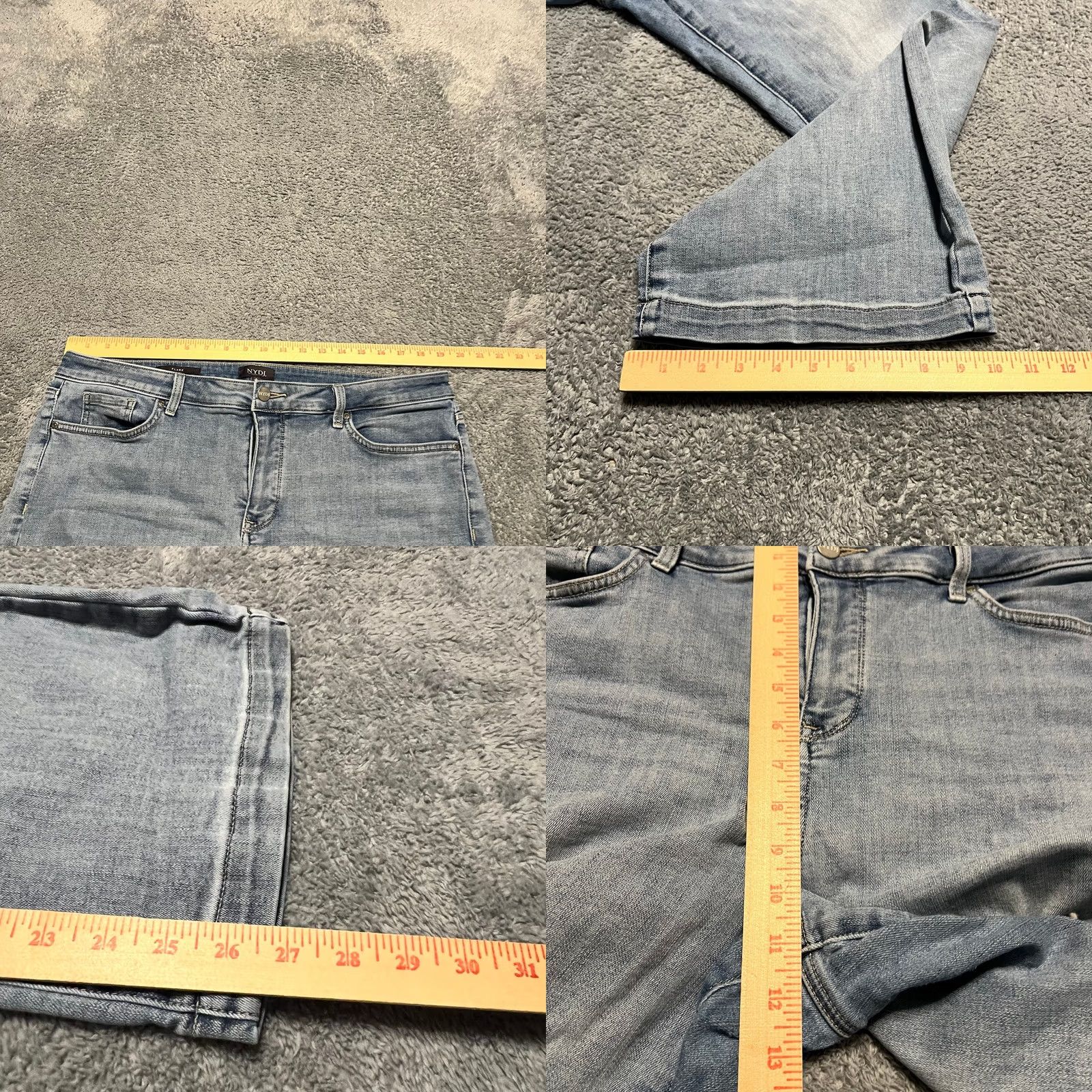 NYDJ NYDJ Relaxed Flare Cropped Jeans Womens 16 High Rise Wide Leg Pants Blue 16 Regular Flared Women Size 38" / US 16 / IT 52 - 8 Thumbnail