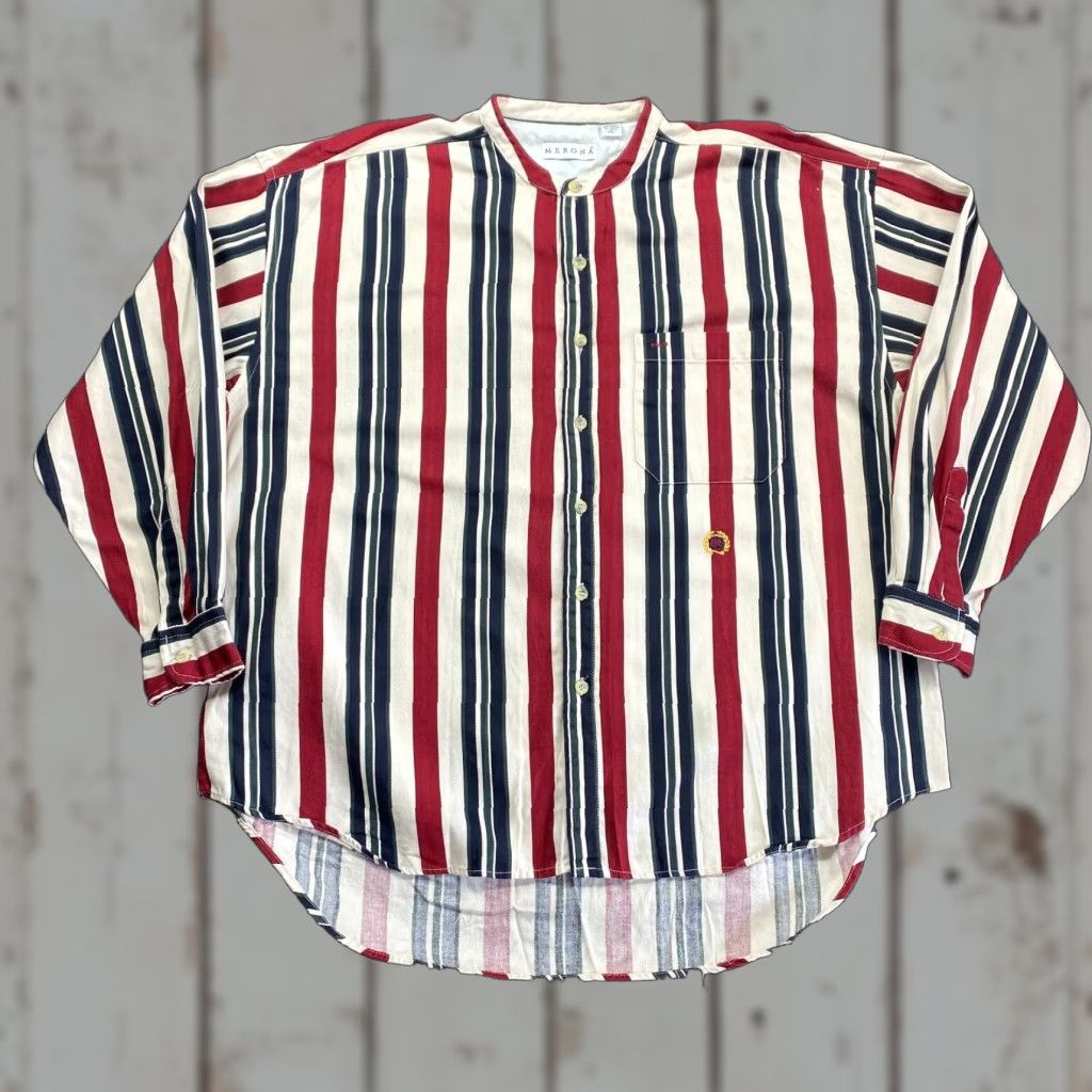 Merona VINTAGE Merona Shirt Button-Up Striped Long Sleeve XXL Red Blue Beige Western Merona Shirt Button-Up Striped Long Sleeve 2XL Red Western Mens Size US XXL / EU 58 / 5 - 1 Thumbnail