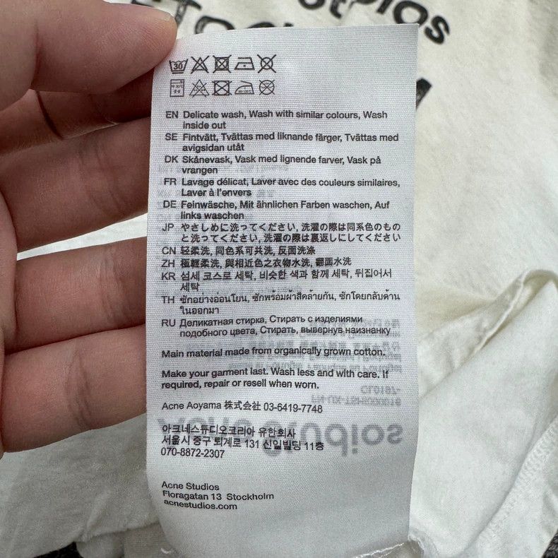 Acne Studios Acne Studios A white lettered distressed top Size US XS / EU 42 / 0 - 5 Thumbnail
