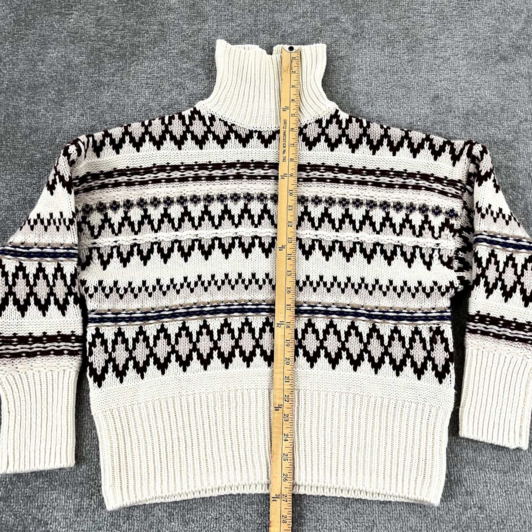 Rag & Bone RAG & BONE Sweater Womens XXS Ivory White Red Willow Fair Isle Wool Turtleneck Size XXS / US 00 / IT 34 - 4 Thumbnail