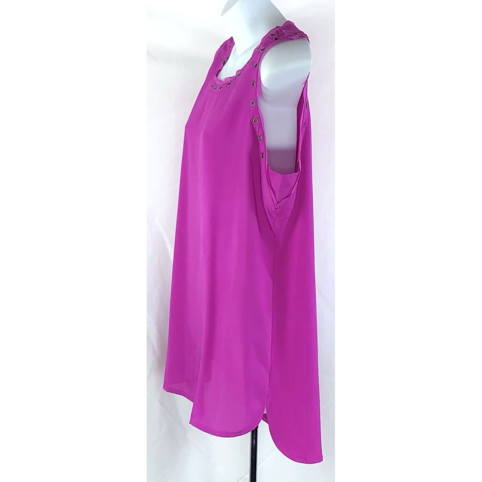 Worthington Worthington sleeveless blouse L purple rivets metal Size L / US 10 / IT 46 - 2 Thumbnail