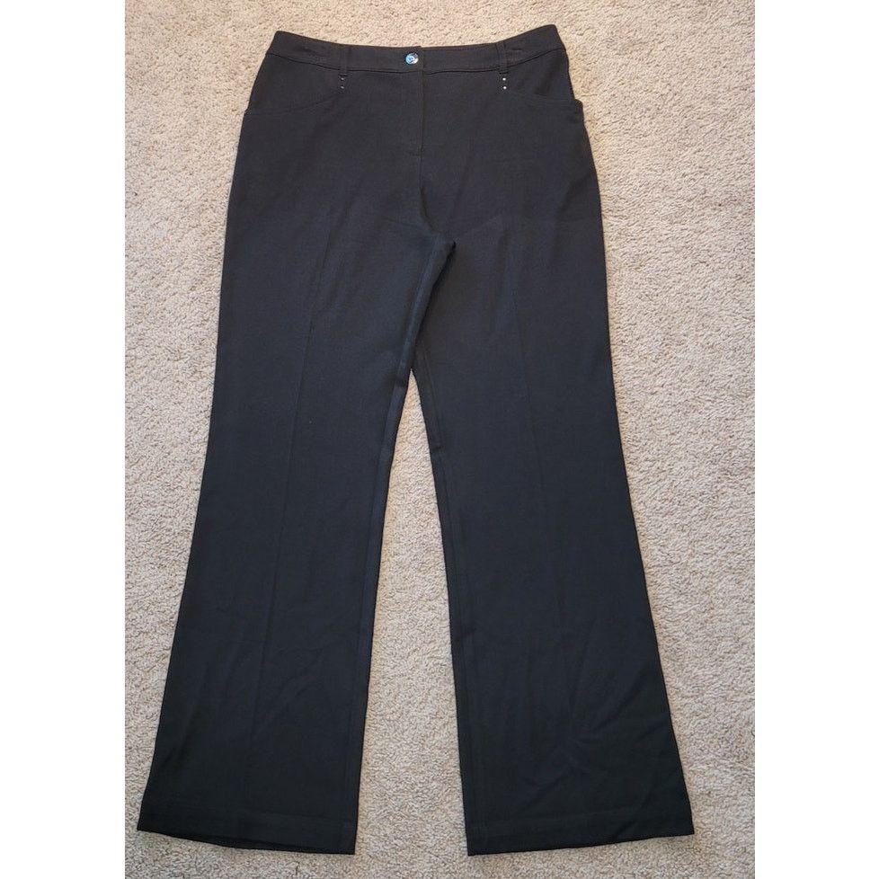 NWOT VTG St. John Sport Black Trousers Sz 8 Luxe Designer