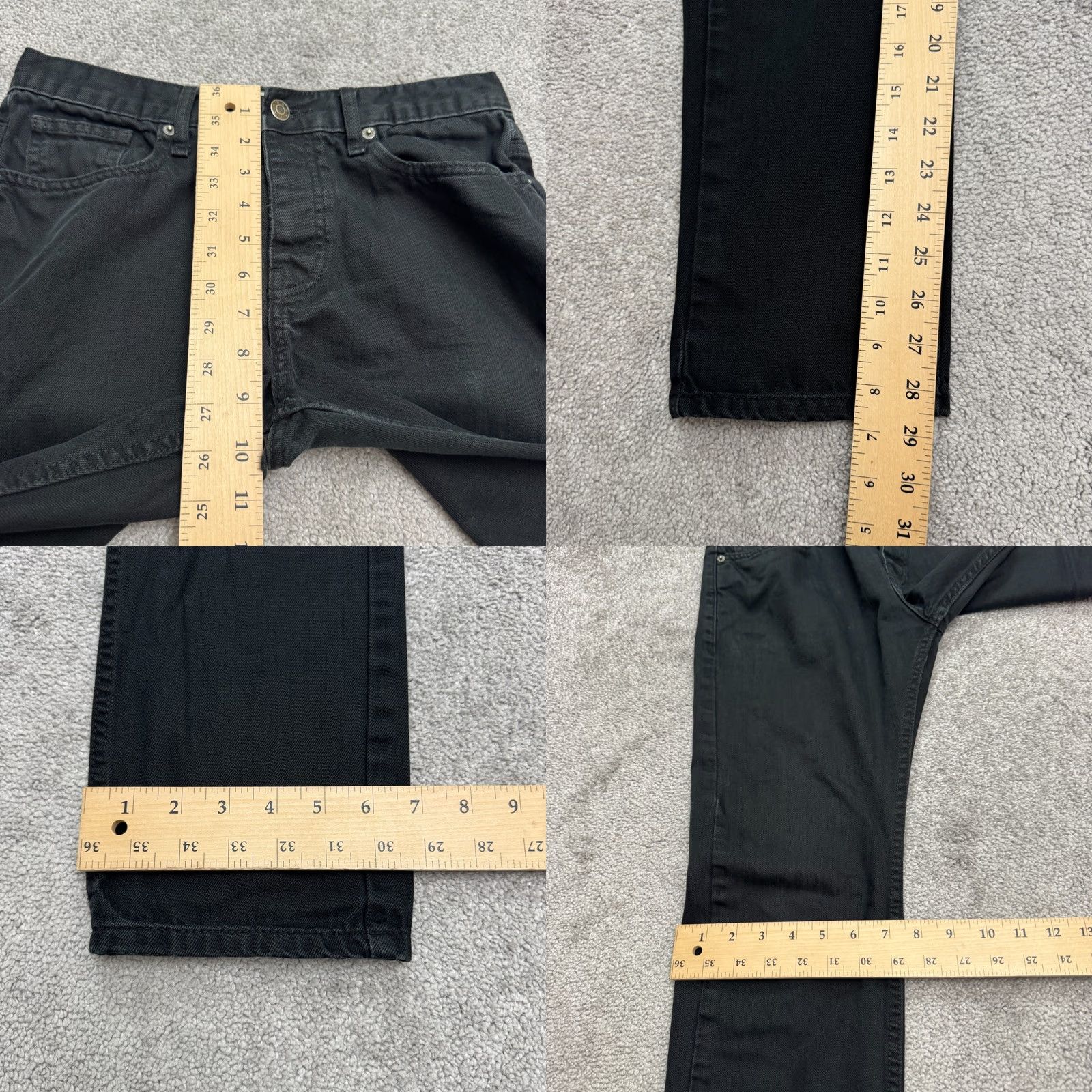 Topman Topman Jeans Slim Straight Regular Fit Button Fly Denim Black Mens 30x28.5 Casual Streetwear Size US 30 / EU 46 - 9 Thumbnail