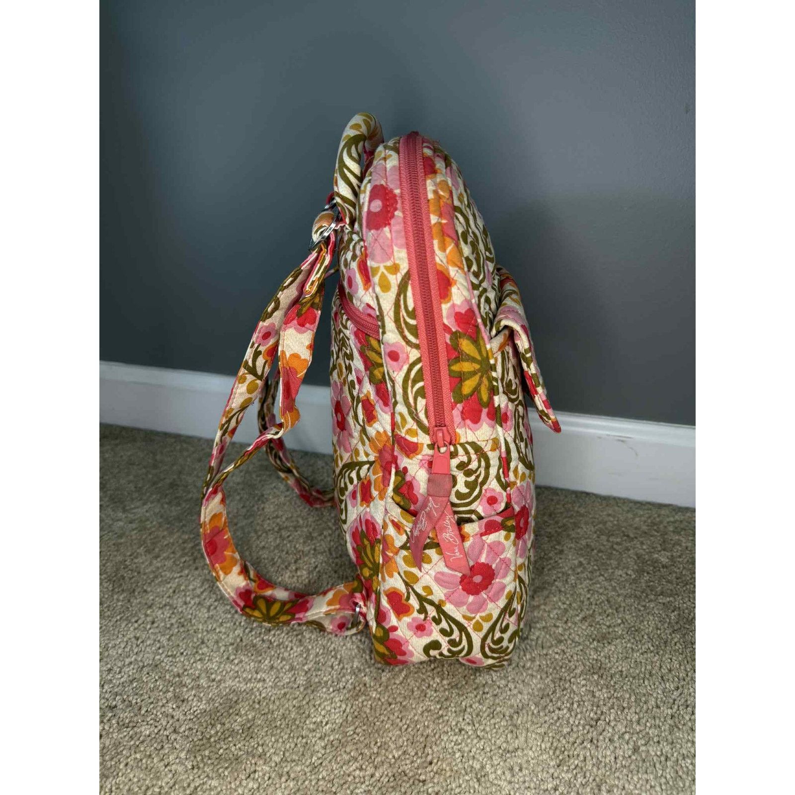 Vera Bradley Vera Bradley Floral Printed Quilted Campus Backpack Pink Size ONE SIZE - 4 Thumbnail