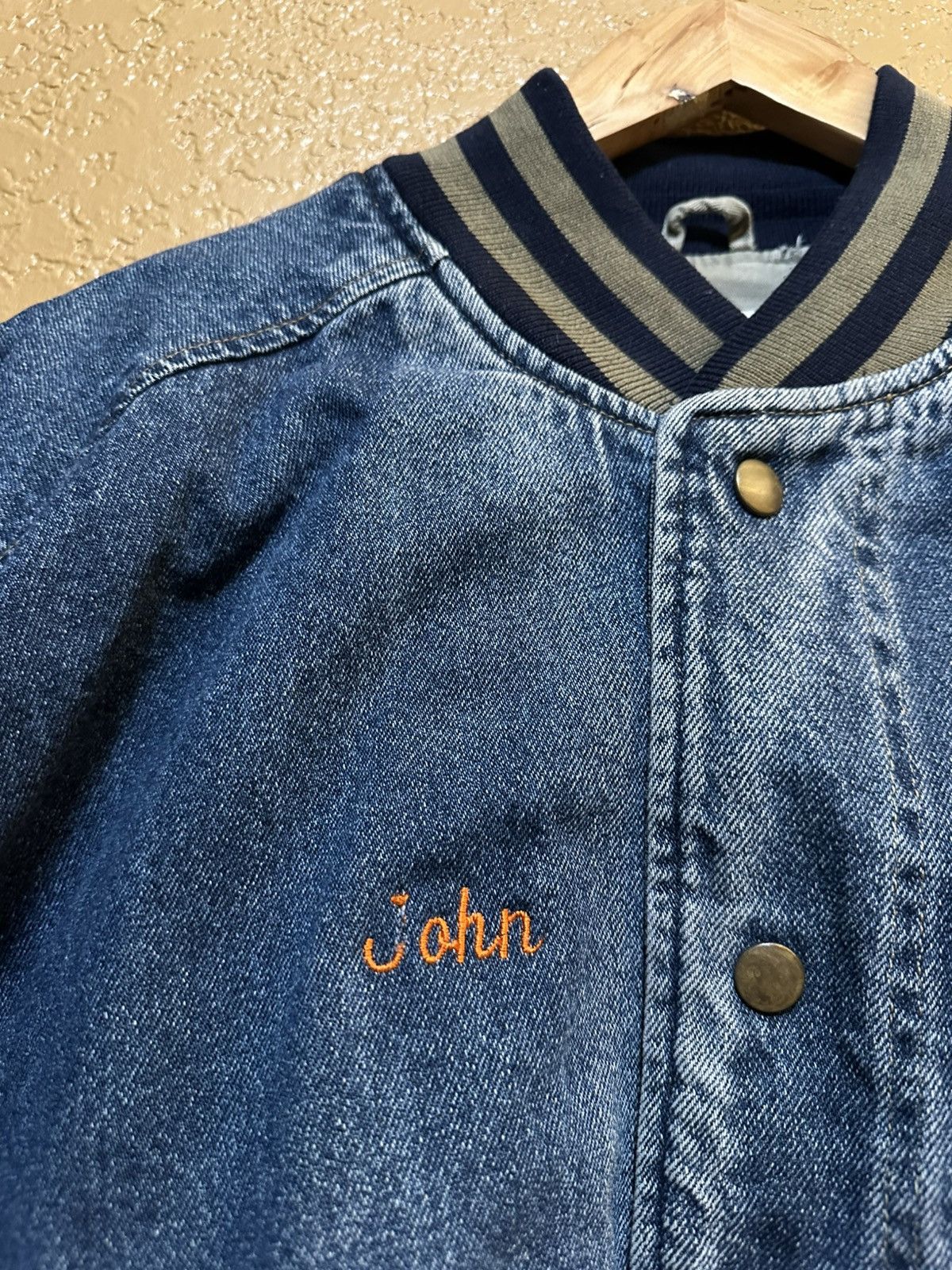 Vintage 🍊 vintage 90s Orange County Fair Varsity Denim Jacket Size US L / EU 52-54 / 3 - 3 Thumbnail