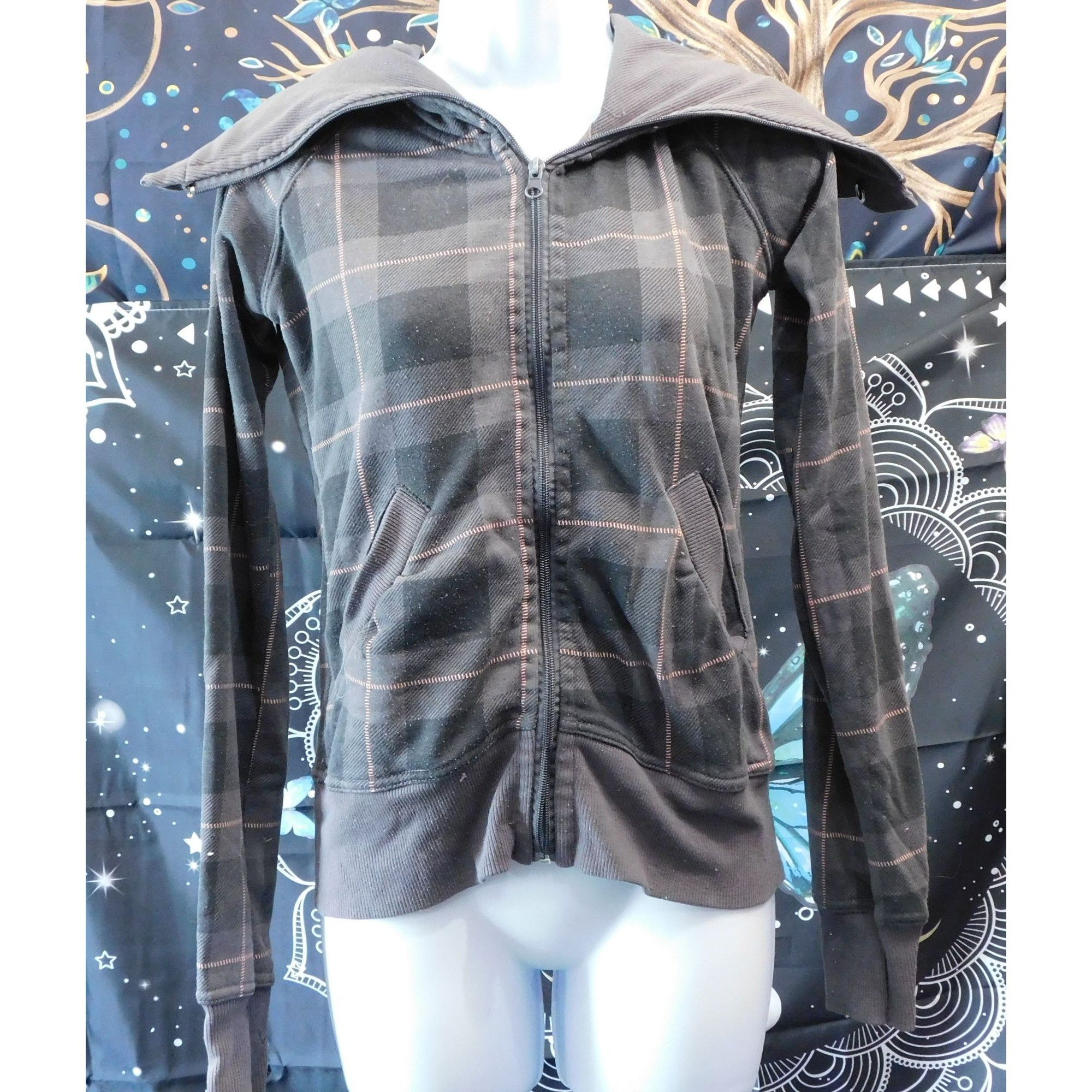 Other Urban Behaviour Pink And Grey Plaid Zip Up Sweater Size M / US 6-8 / IT 42-44 - 3 Thumbnail