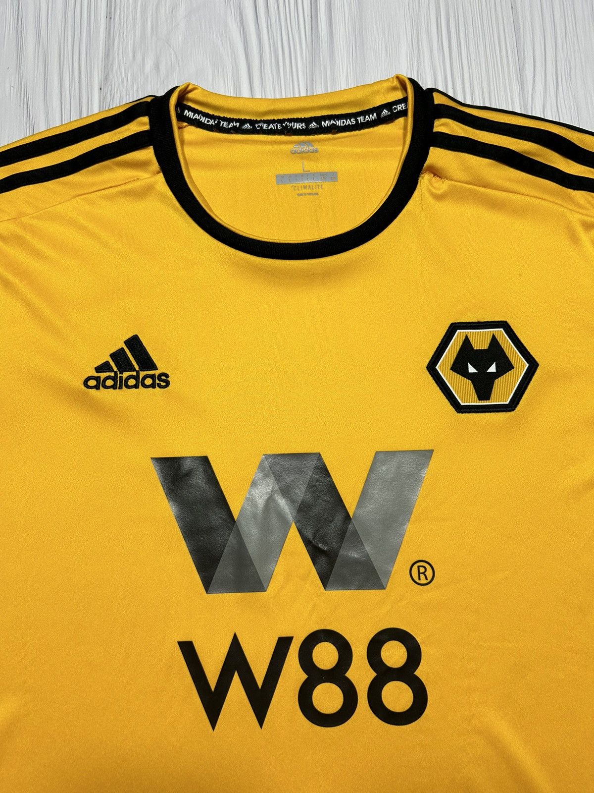 Adidas Wolverhampton 2018/19 Adidas Soccer Jersey Size L Size US L / EU 52-54 / 3 - 8 Thumbnail