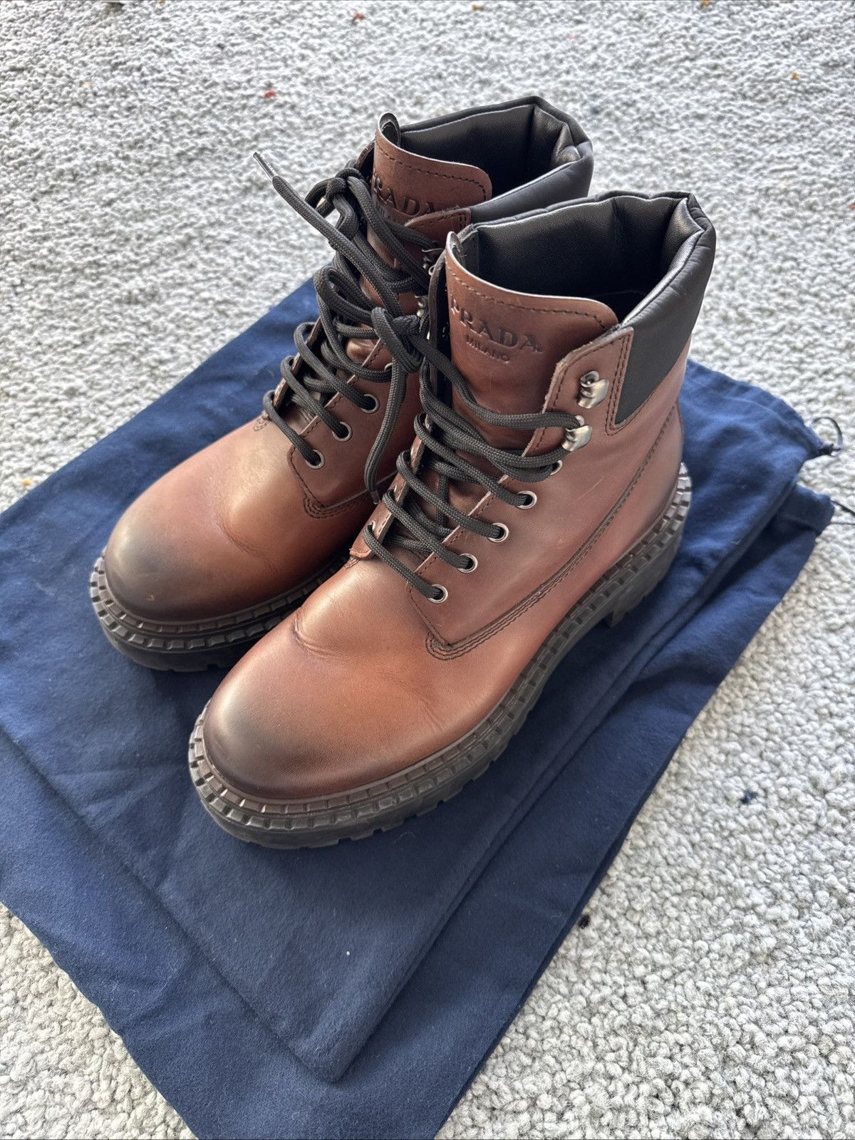Prada Prada Re-Nylon Leather Work Boots Size US 8.5 / EU 41-42 - 8 Thumbnail