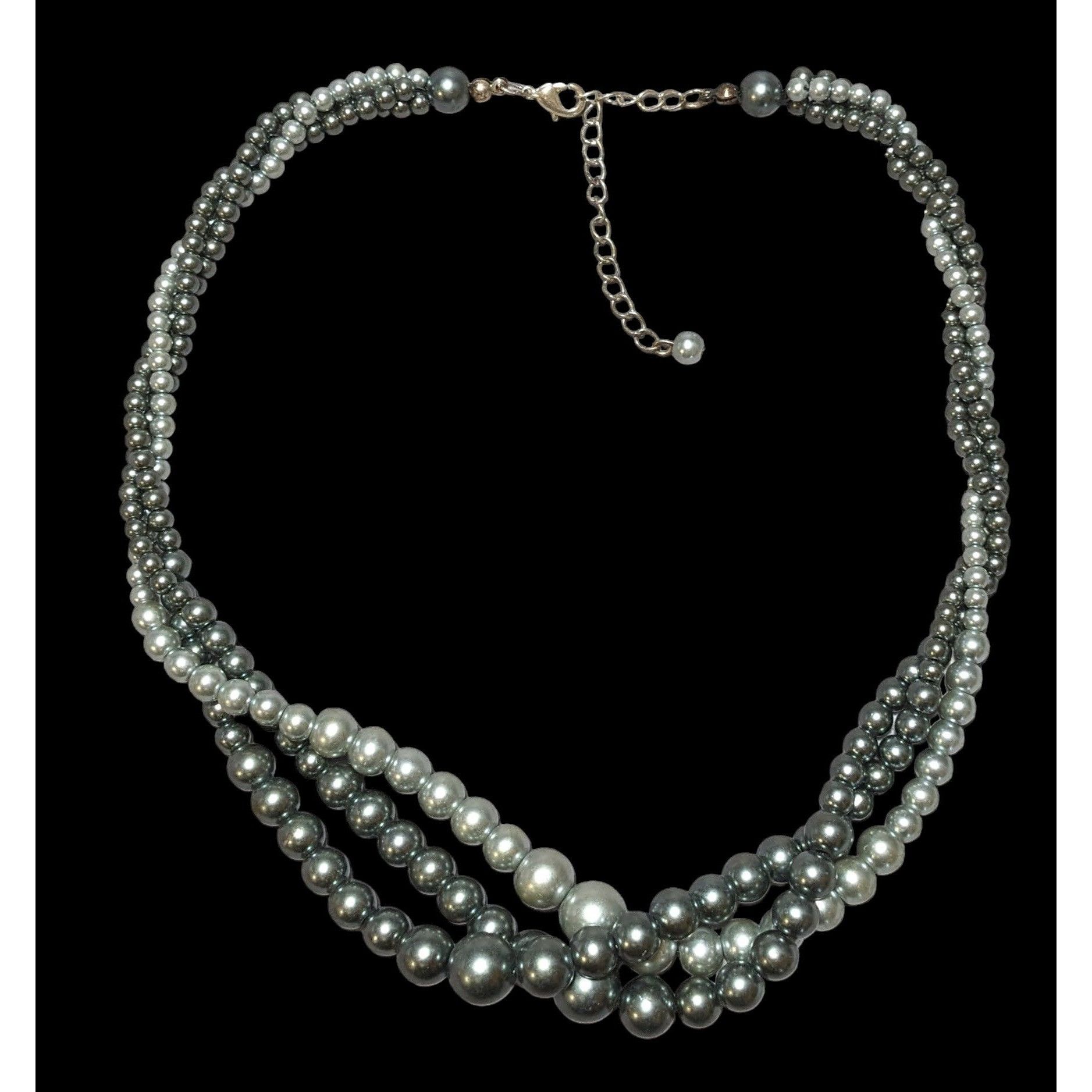 Other Silver Twisted Pearl Necklace Size ONE SIZE - 1 Thumbnail