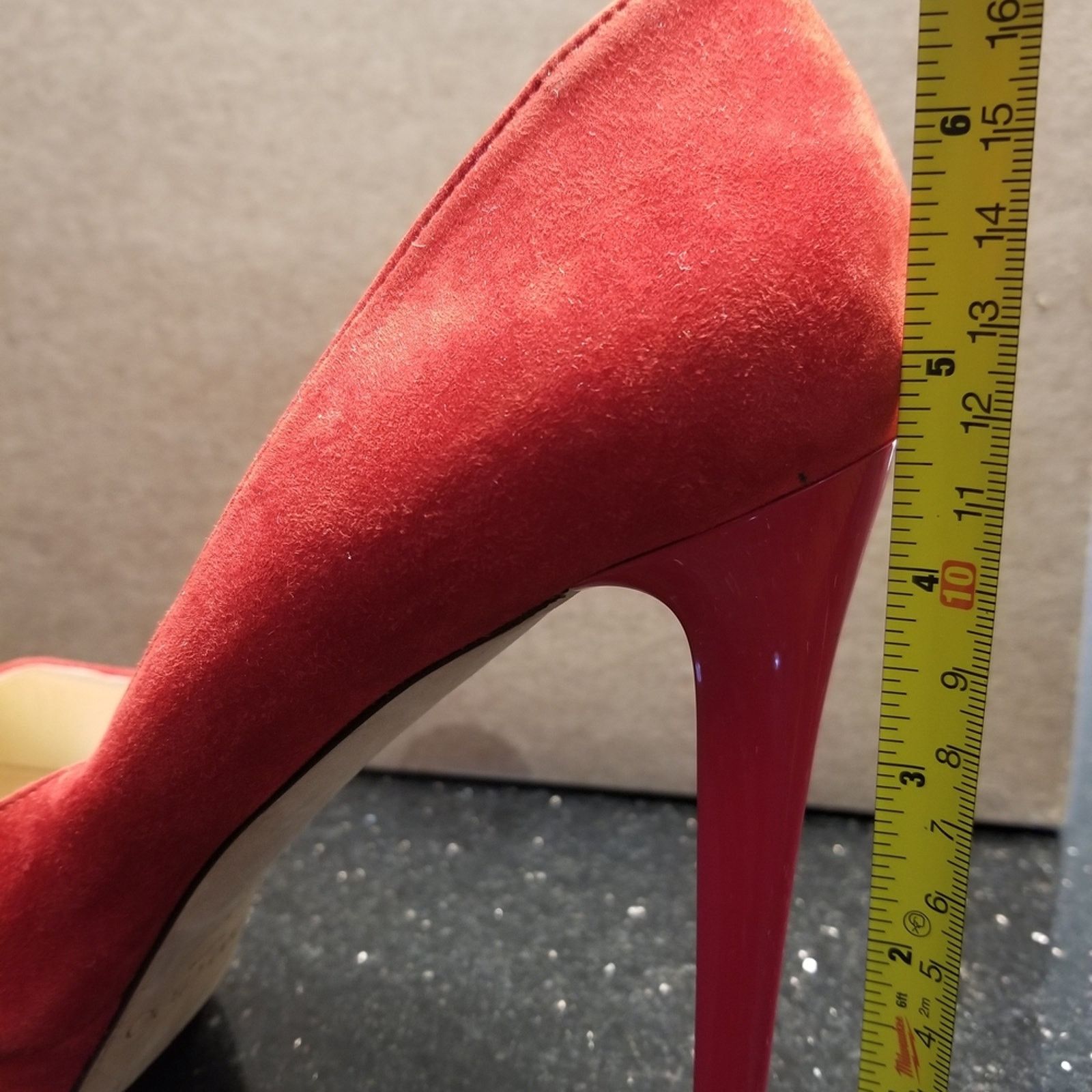 Jimmy Choo Jimmy Choo Red Suede Platform Shoes Size US 8.5 / IT 38.5 - 8 Thumbnail
