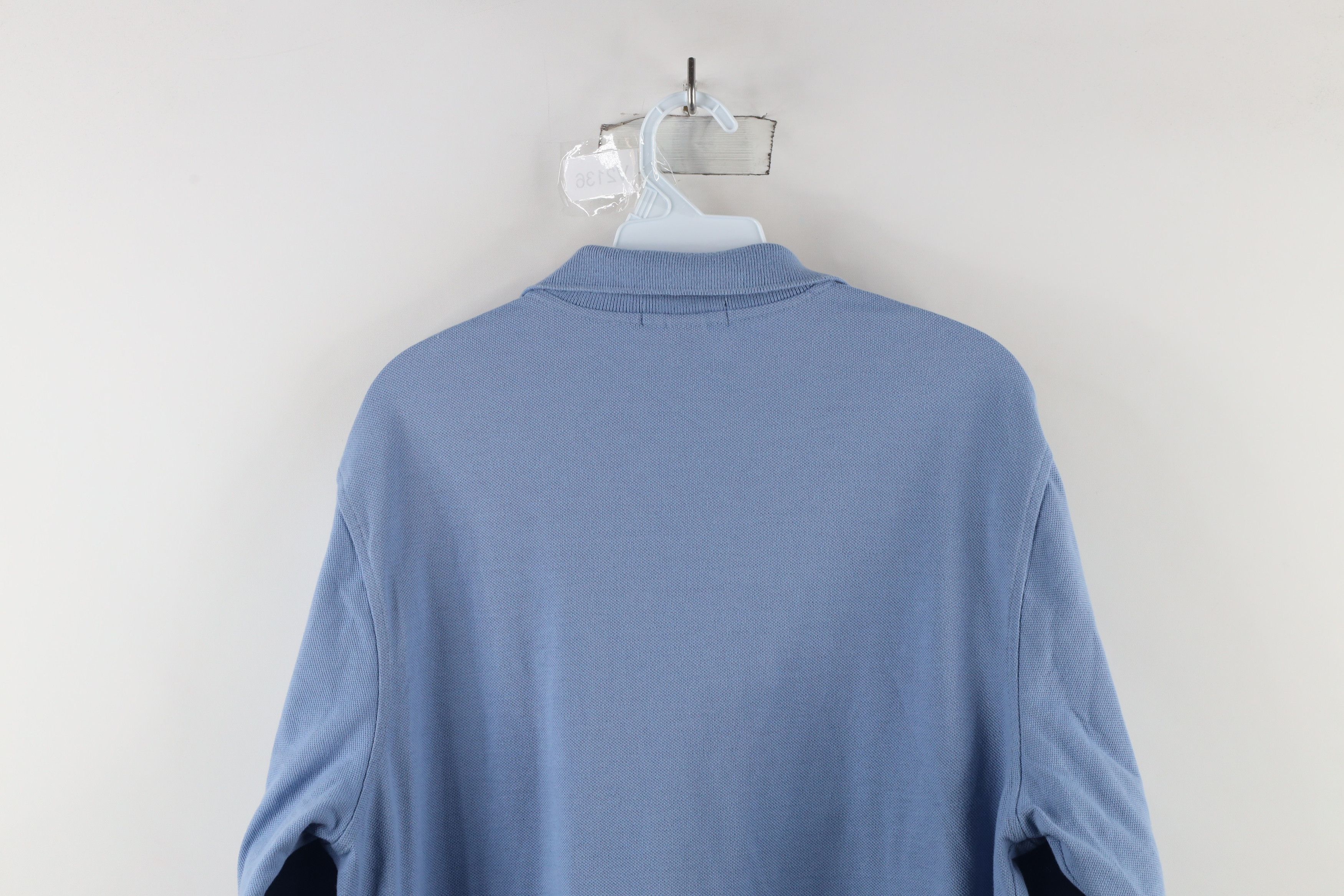 Lands' End × Vintage Vintage 90s Lands End Long Sleeve Polo Shirt Carolina Blue Size L / US 10 / IT 46 - 7 Thumbnail