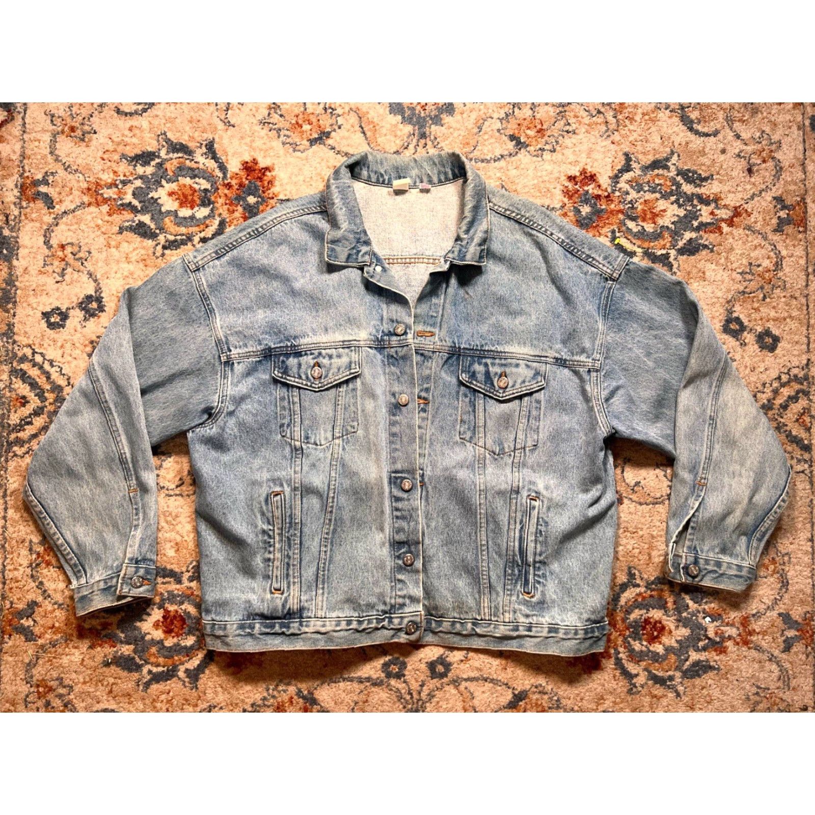 Vintage VINTAGE TYCA Denim Jacket 2XL Blue Jean Trucker Embossed Co-OP 90s Made In USA Size US 39 - 2 Thumbnail