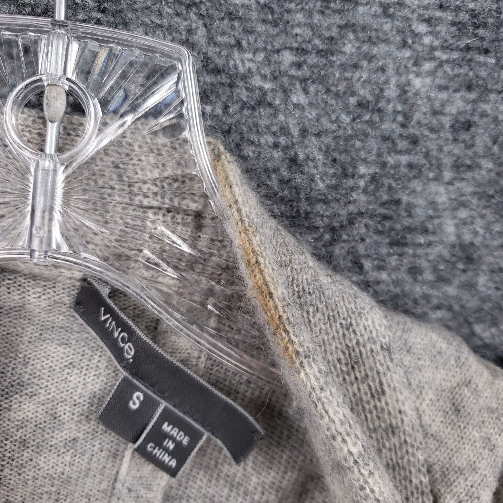 Vince Vince Cardigan Womens S Small Gray Wool Cashmere Blend Drape Waterfall Open Lightweight Casual Fall Winter Size S / US 4 / IT 40 - 7 Thumbnail