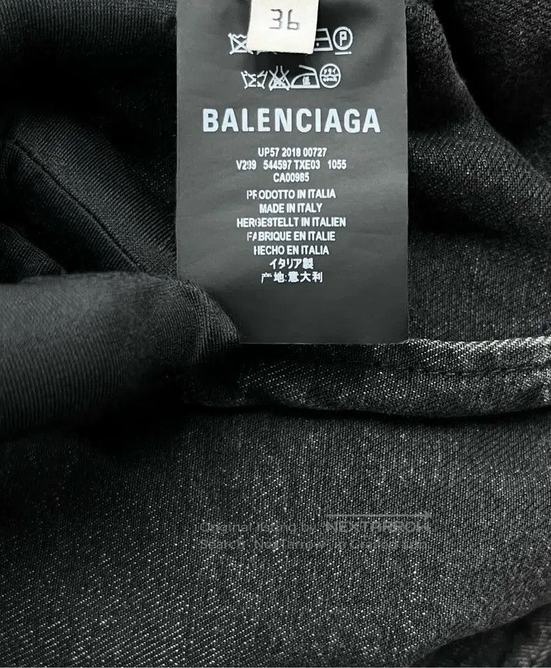 Balenciaga Balenciaga Black Washed Distressed Back Embroidered Flag L Size XS / US 0-2 / IT 36-38 - 4 Thumbnail