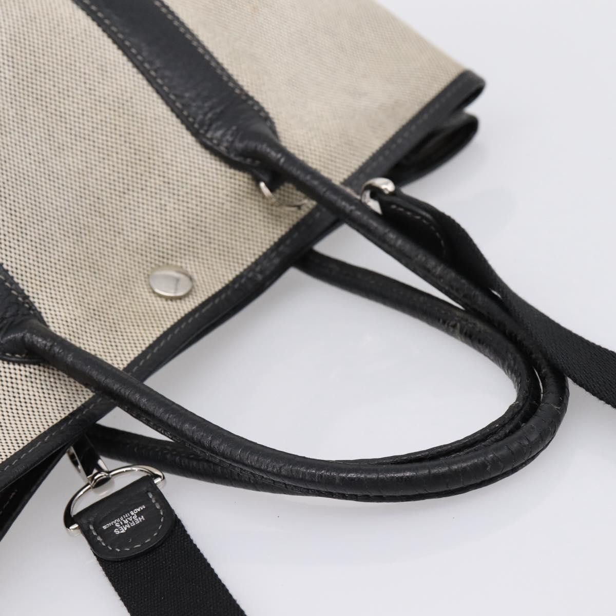 Hermes HERMES Garden Party PM Hand Bag Canvas 2way Gray Silver Auth Size ONE SIZE - 7 Thumbnail