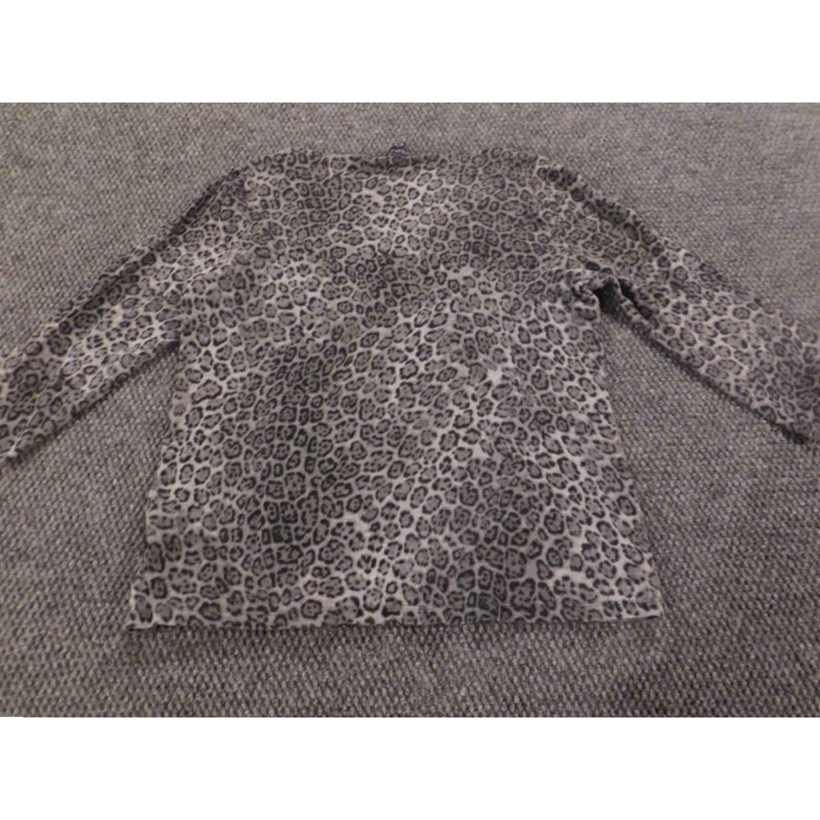 Jones New York Jones New York Blouse Top Large Gray Pullover Women Casual Animal Print Stretch Crew Neck Size L / US 10 / IT 46 - 6 Thumbnail