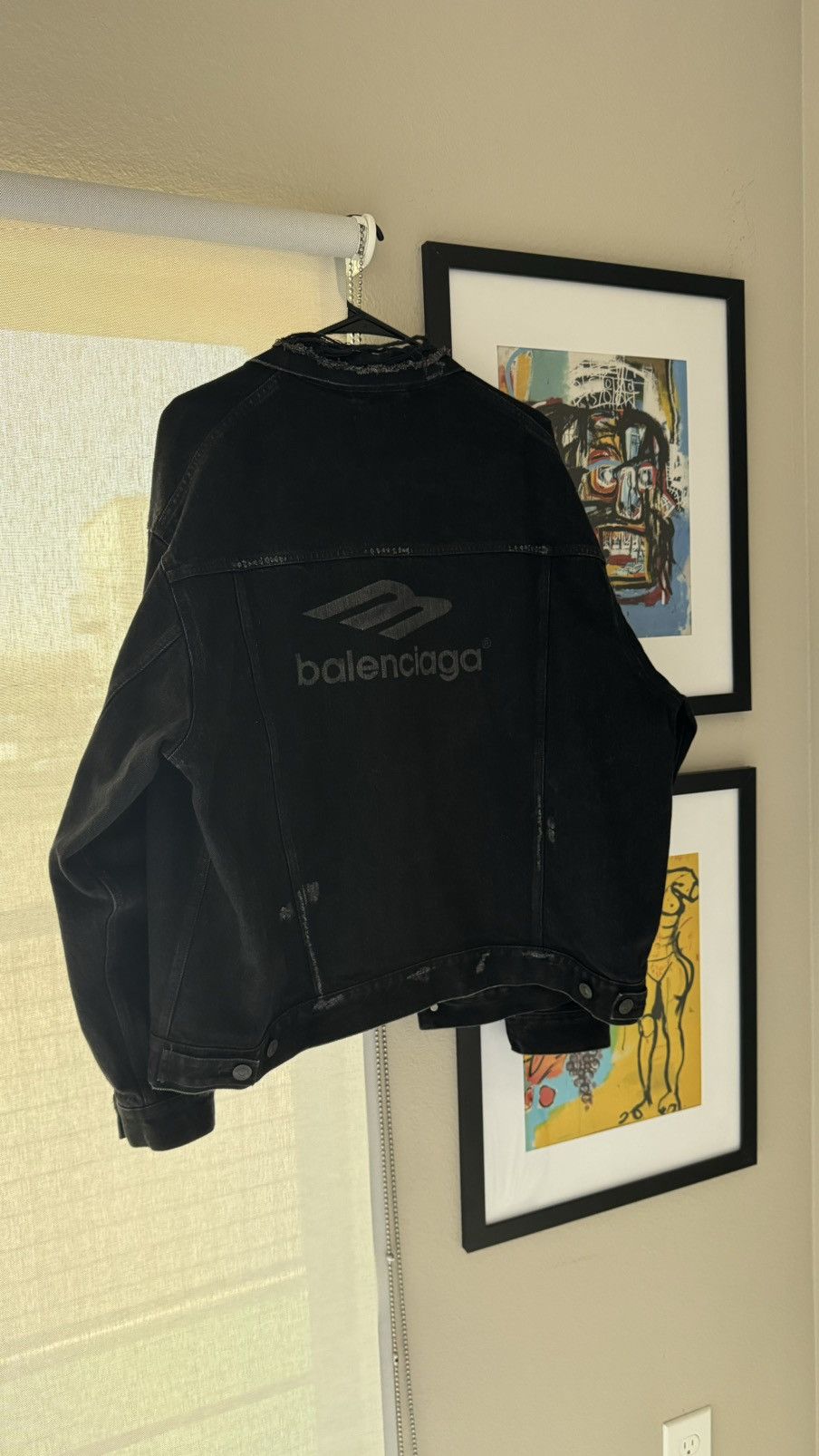 Balenciaga Balenciaga Denim Jacket - Thrashed Big Print Size US XS / EU 42 / 0 - 2 Thumbnail