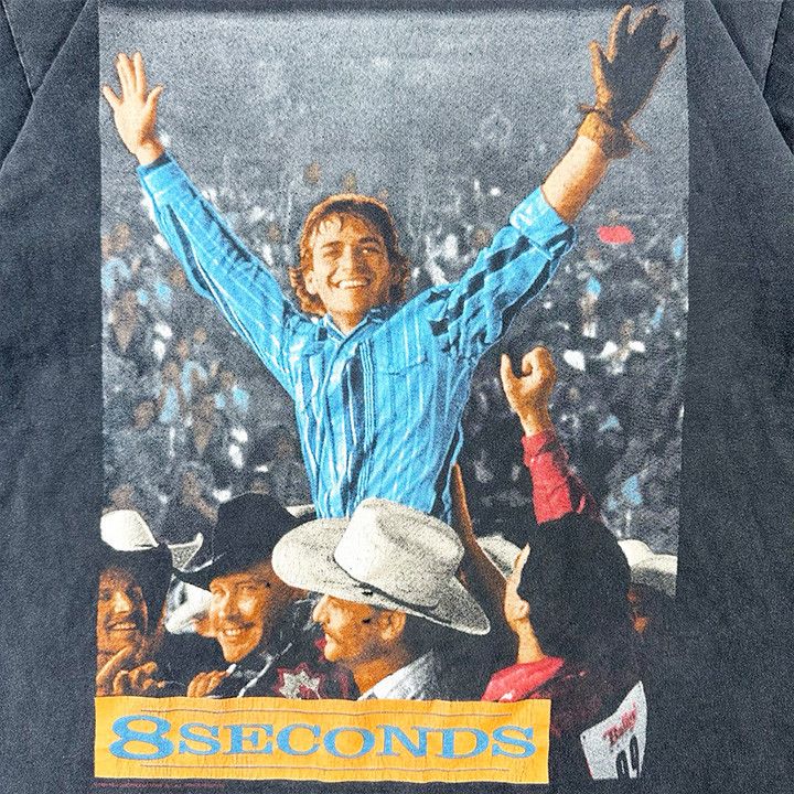 Vintage Vintage 90s Single Stitch 8 Seconds Big Print Graphic Size US L / EU 52-54 / 3 - 3 Thumbnail