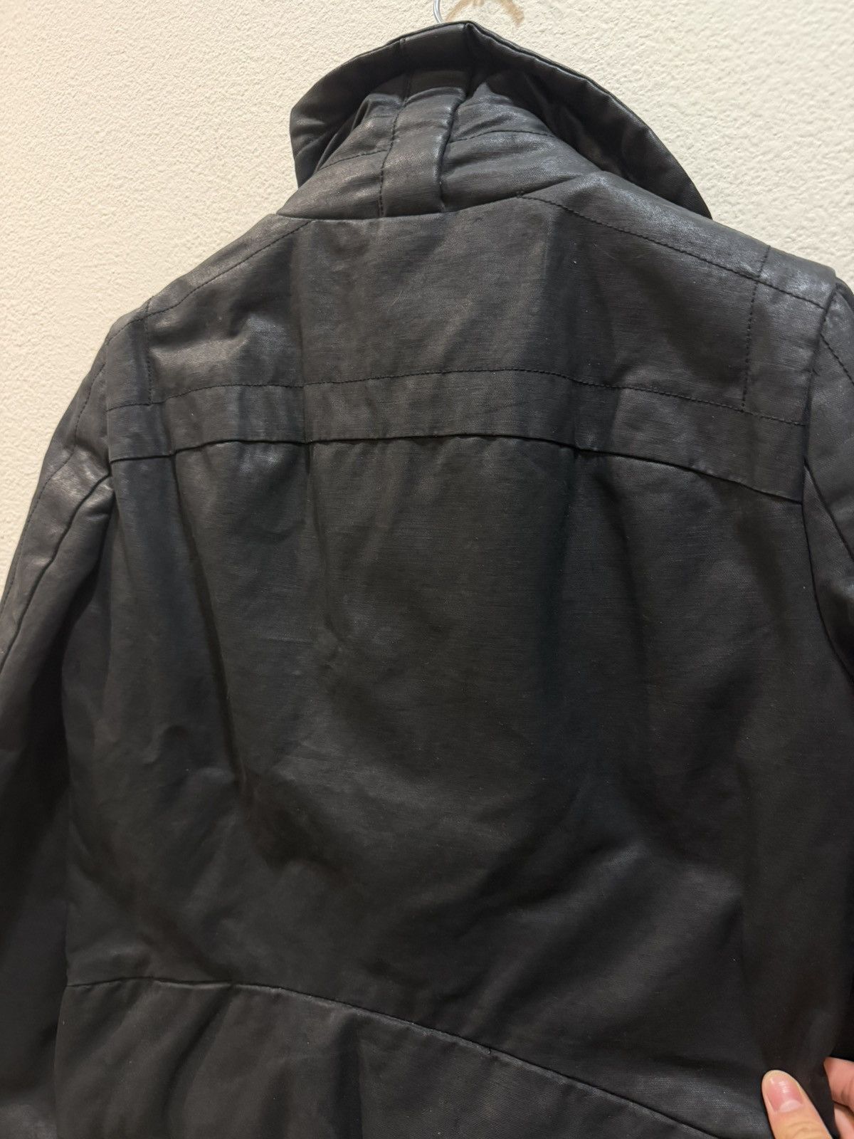 Rick Owens AW03 Pill Runway Waxed Funnel Neck Rider Jacket 46 Size US S / EU 44-46 / 1 - 7 Thumbnail