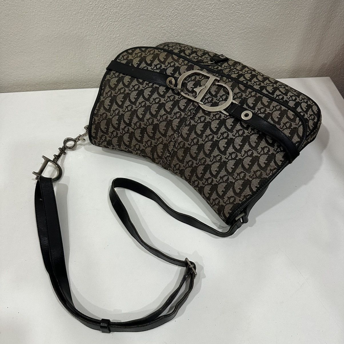 Dior CHRISTIAN DIOR OBLIQUE CANVAS MESSENGER CD BIG LOGO BAG Size ONE SIZE - 4 Thumbnail